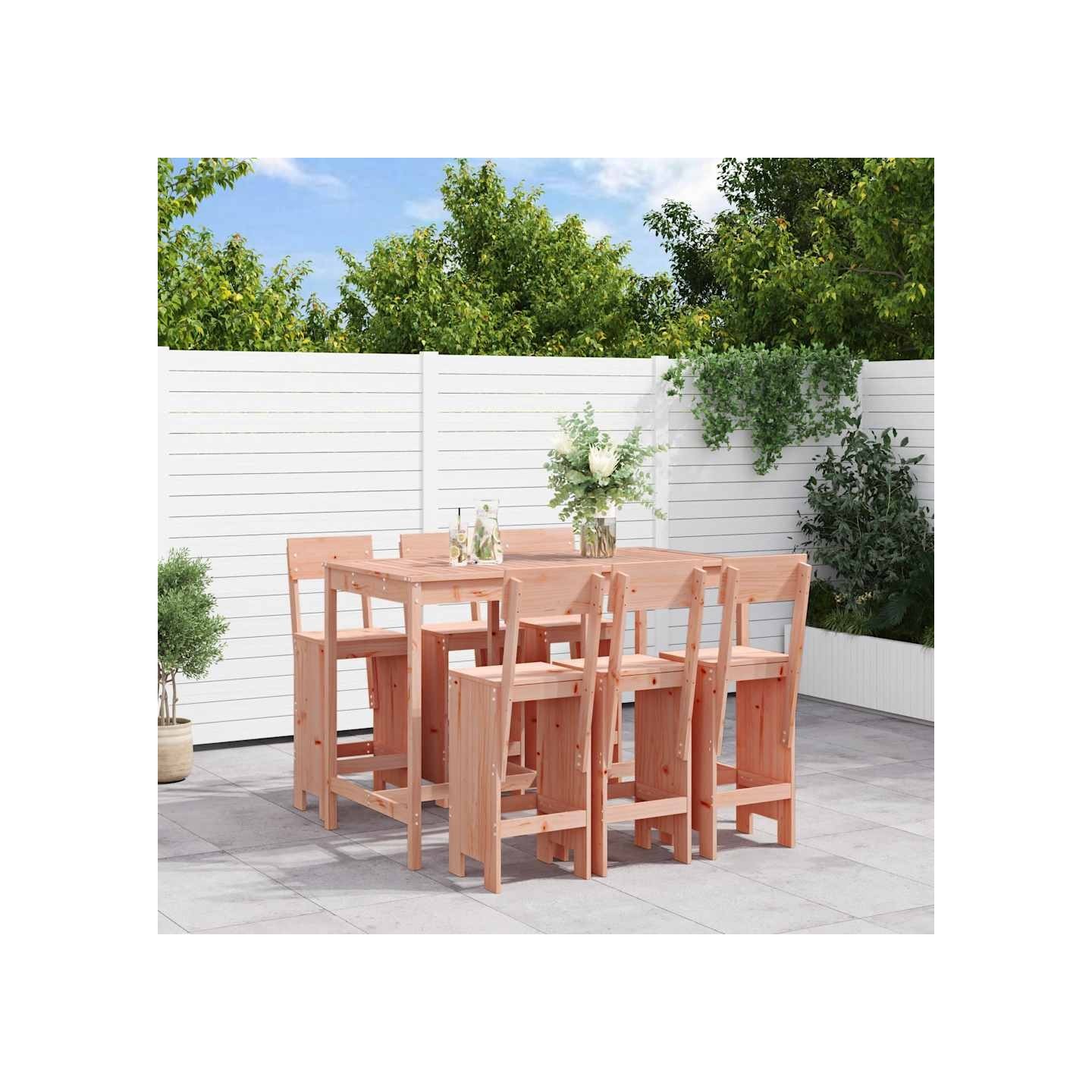 Ensemble de bar de jardin 7 pcs bois massif douglas