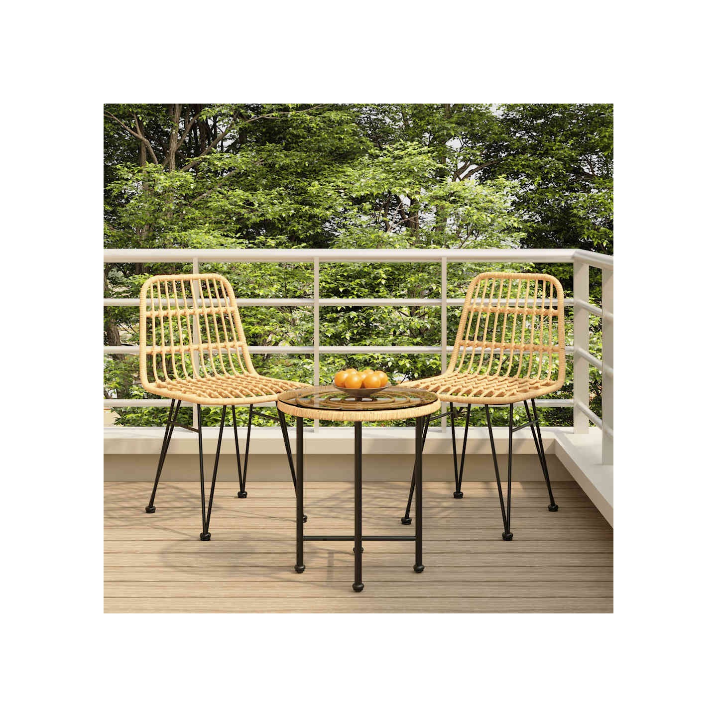 Ensemble à manger de jardin 3 pcs Résine tressée