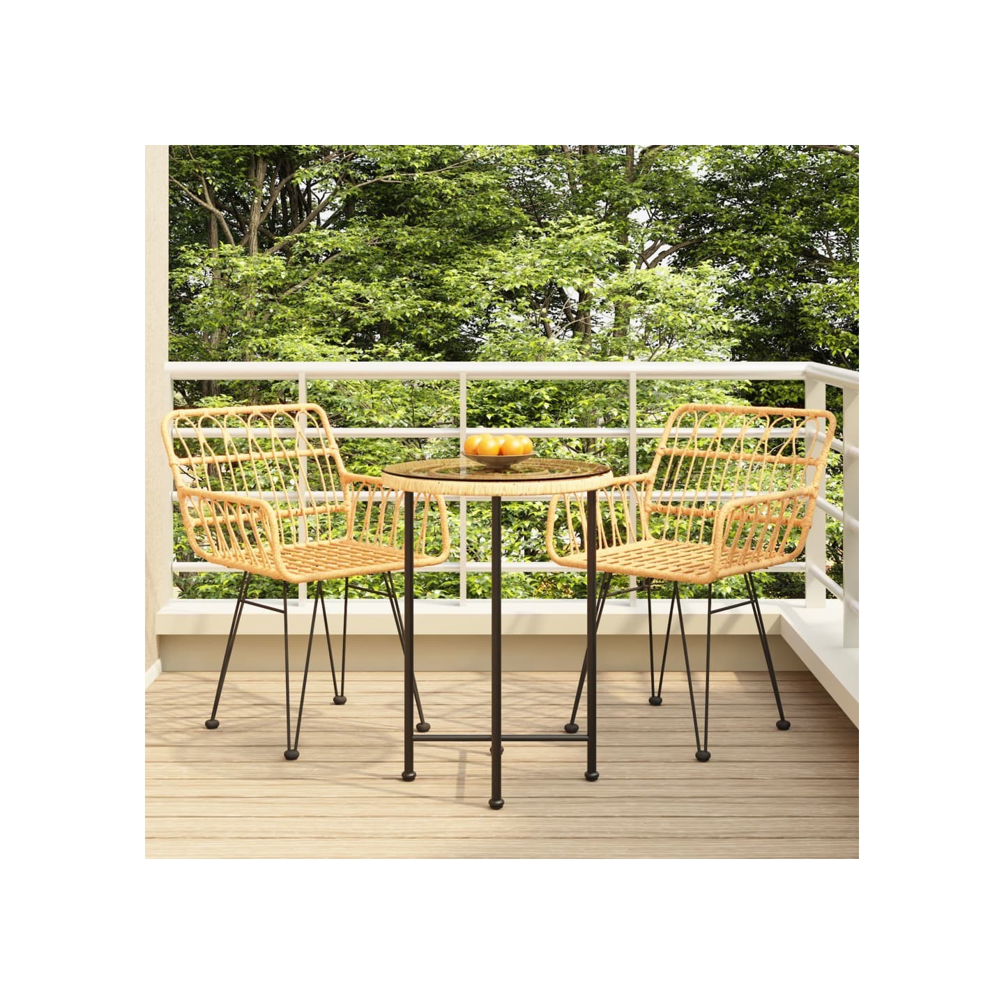 Ensemble à manger de jardin 3 pcs Résine tressée