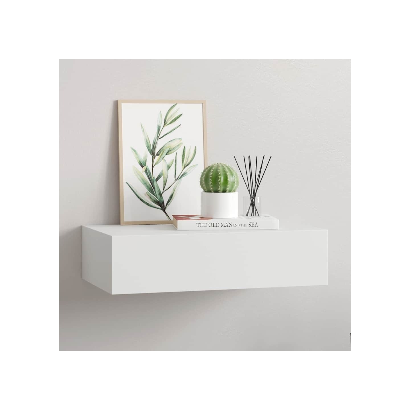 Étagère à tiroir murale Blanc 40x23,5x10 cm MDF