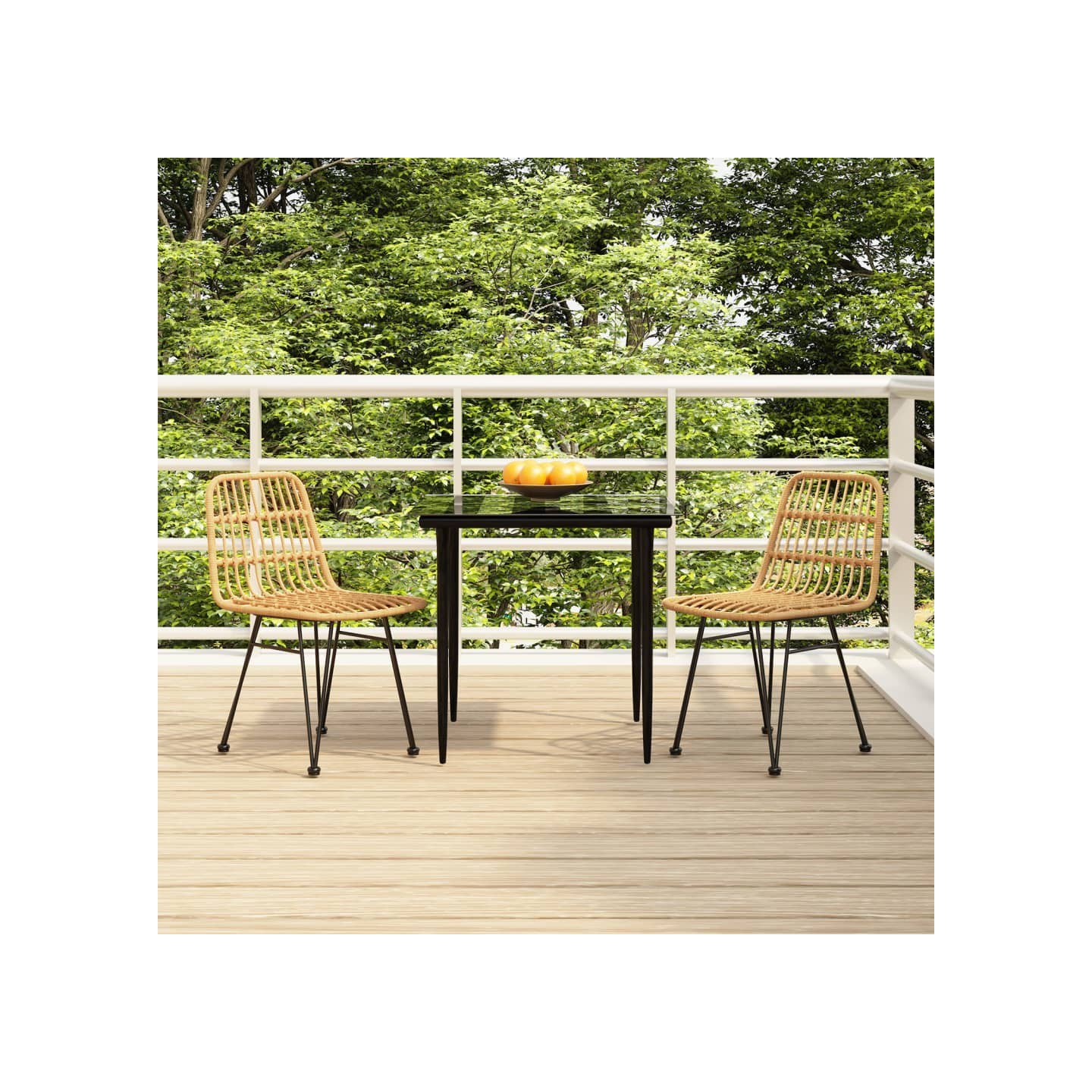 Ensemble à manger de jardin 3 pcs Résine tressée