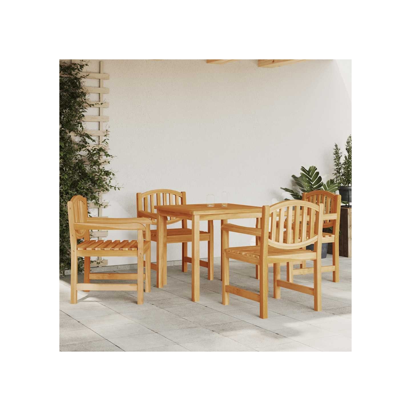 Chaises de jardin lot de 4 58x59x88 cm bois de teck solide