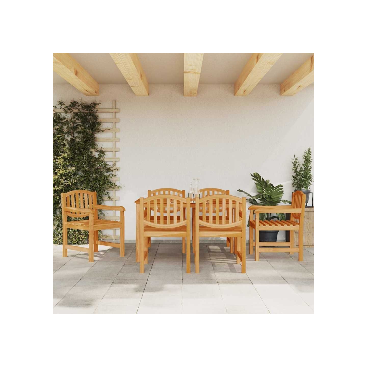 Chaises de jardin lot de 6 58x59x88 cm bois massif de teck