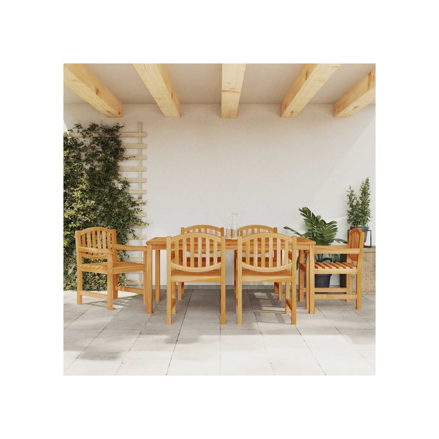 Ensemble à manger de jardin 7 pcs Bois de teck solide