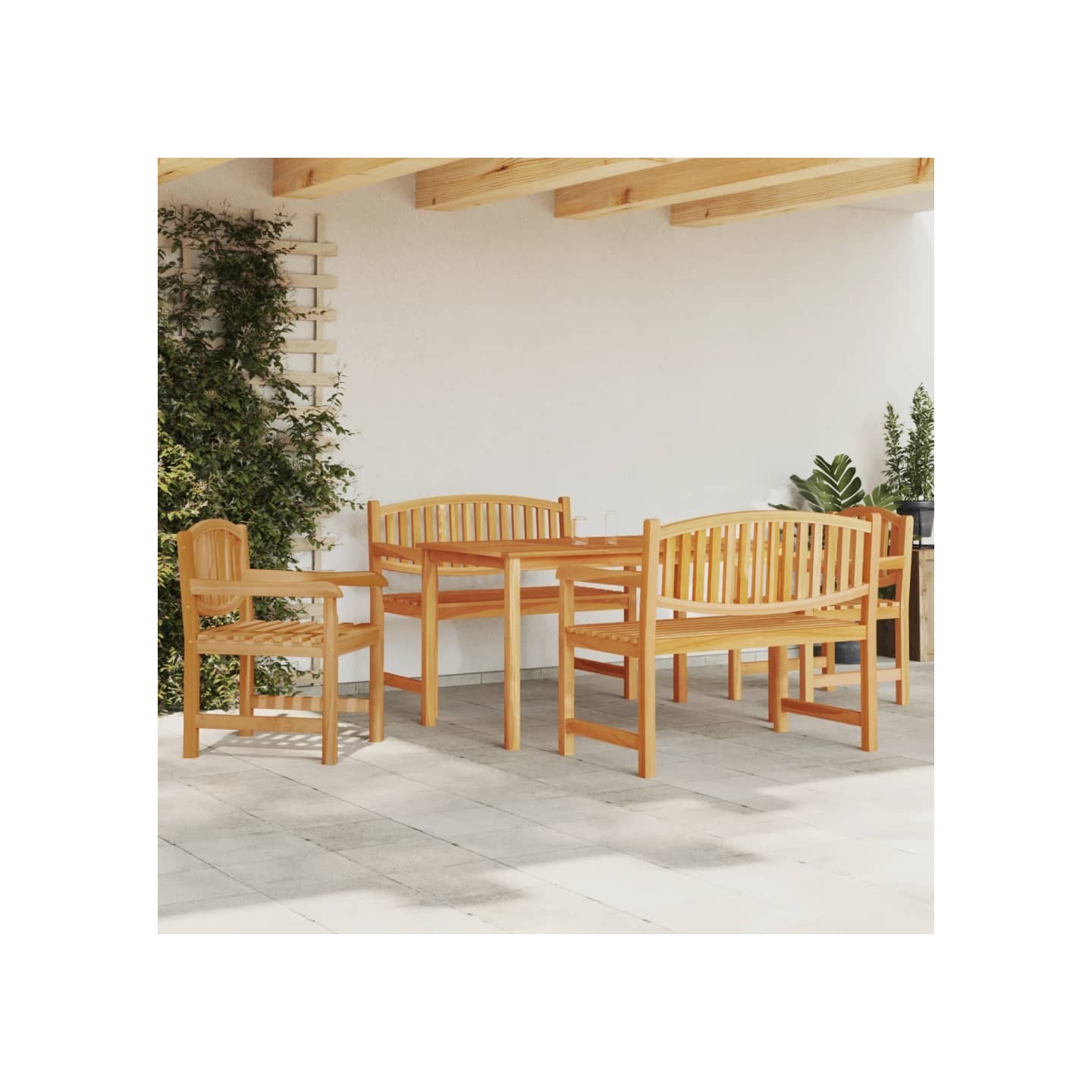 Ensemble à manger de jardin 5pcs Bois de teck massif