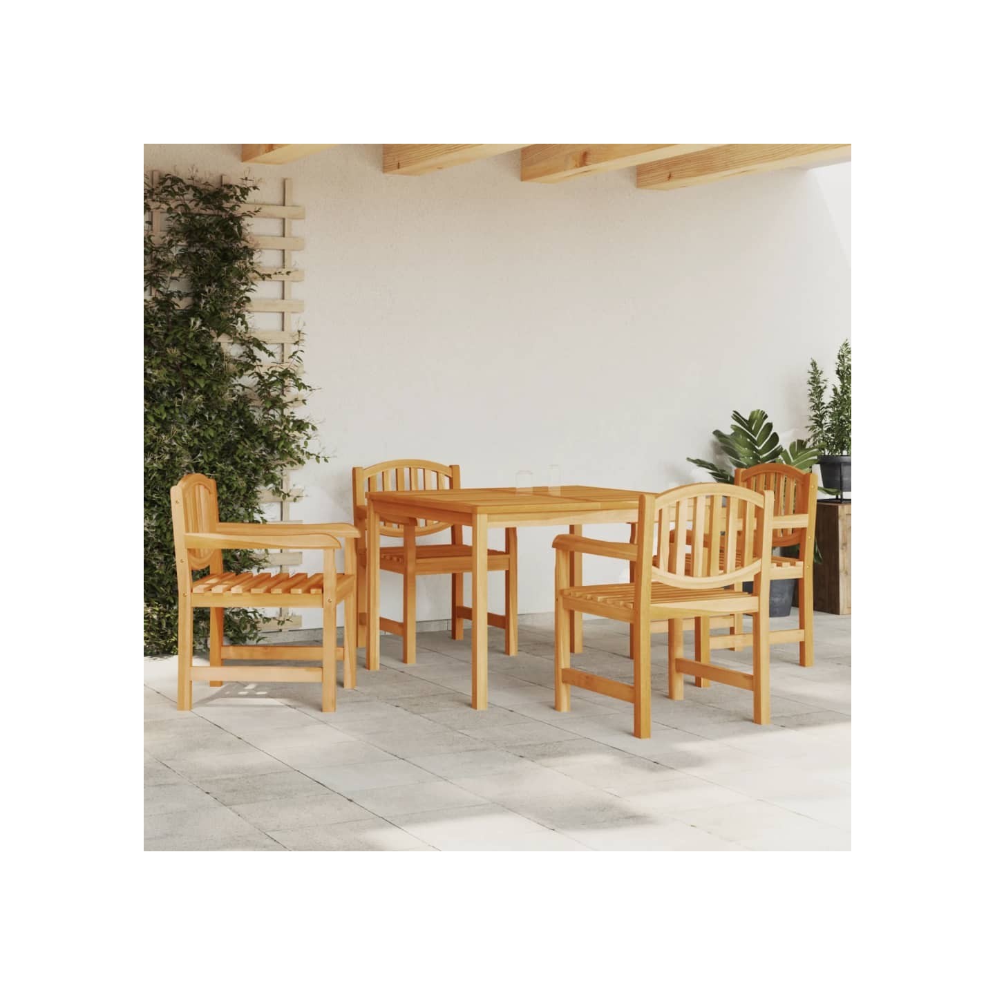 Ensemble à manger de jardin 5pcs Bois de teck massif