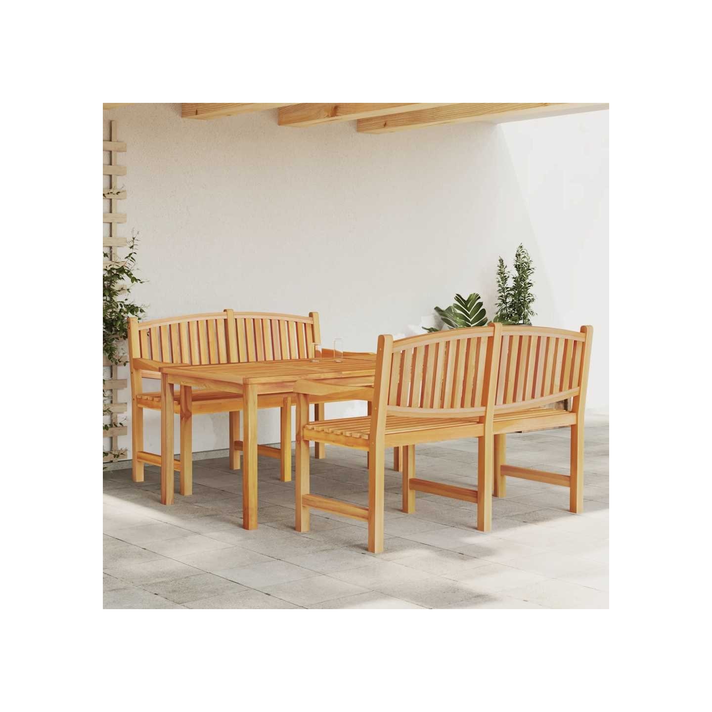 Ensemble à manger de jardin 3 pcs Bois de teck massif