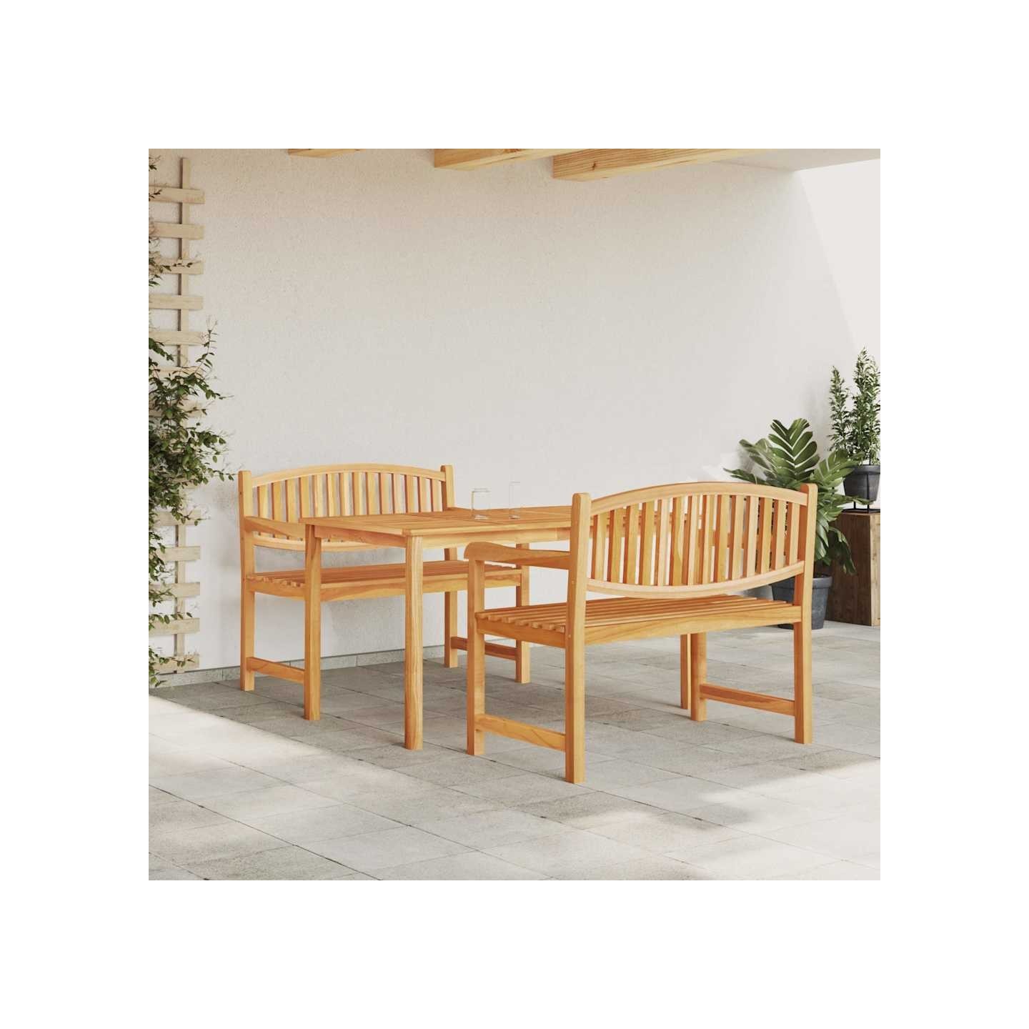 Ensemble à manger de jardin 3 pcs Bois de teck massif