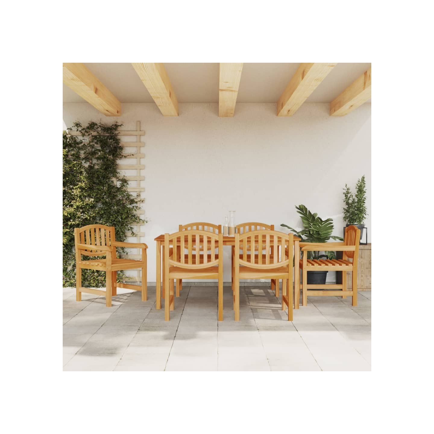 Ensemble à manger de jardin 7 pcs Bois de teck solide