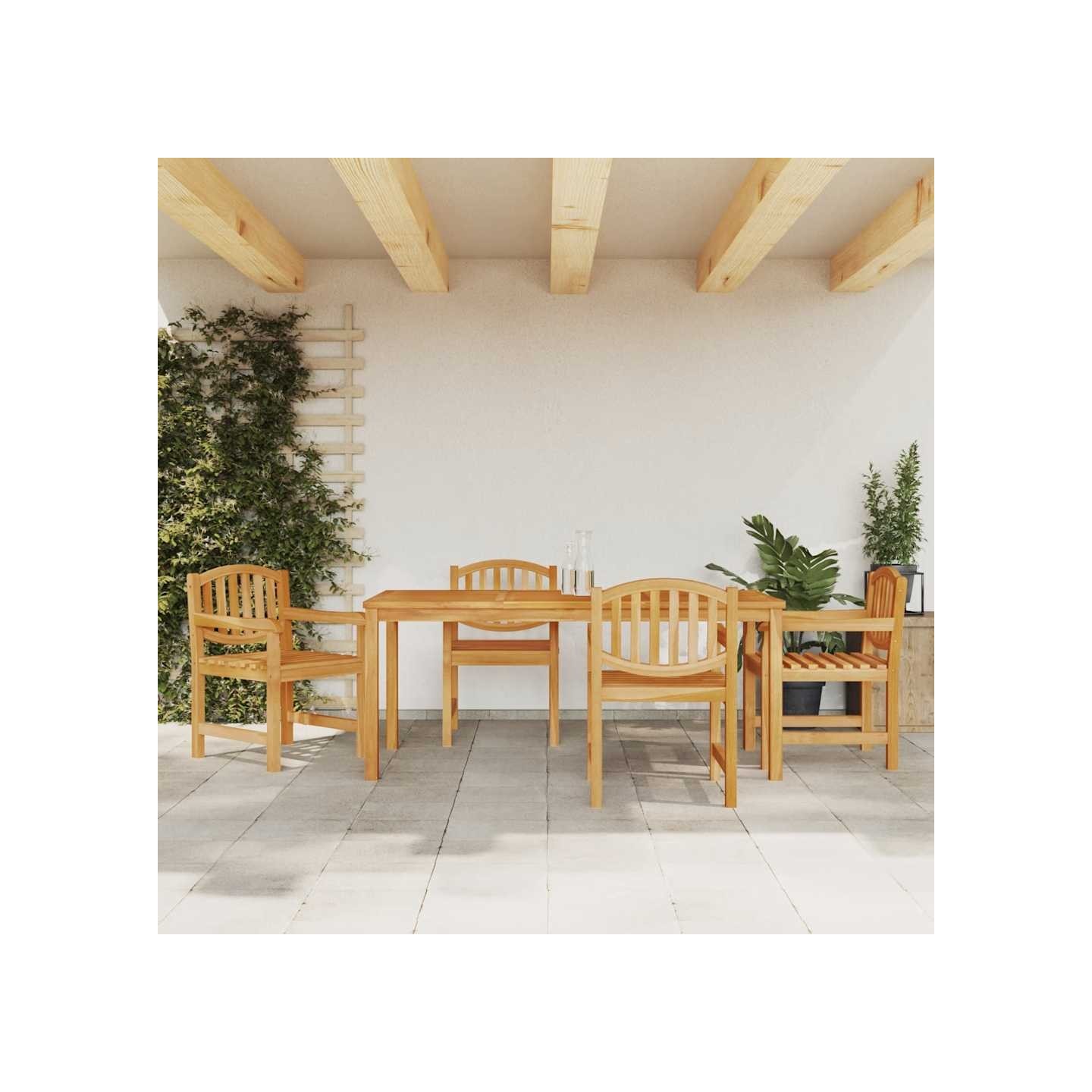 Ensemble à manger de jardin 5pcs Bois de teck massif