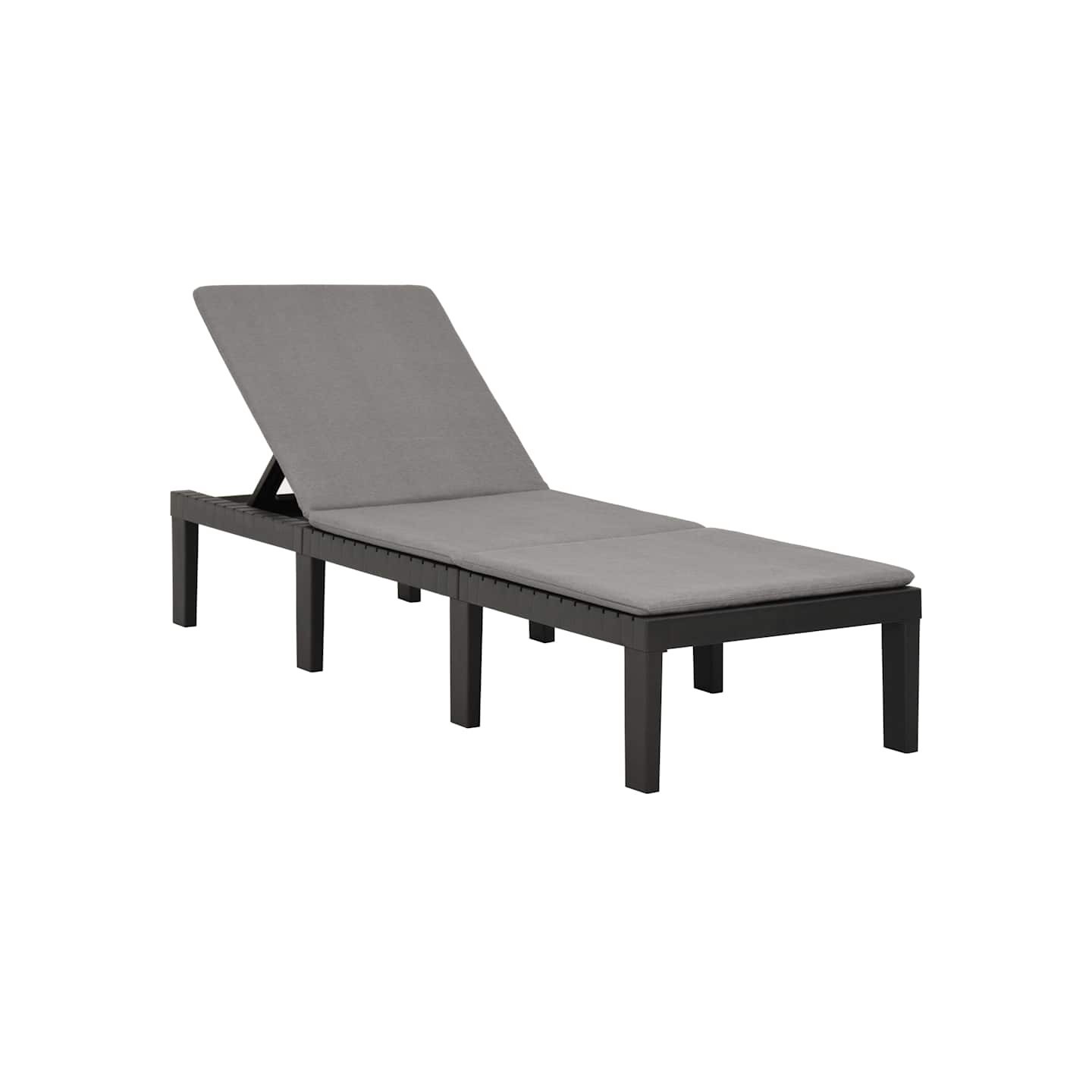 Chaise longue avec coussin Plastique Anthracite