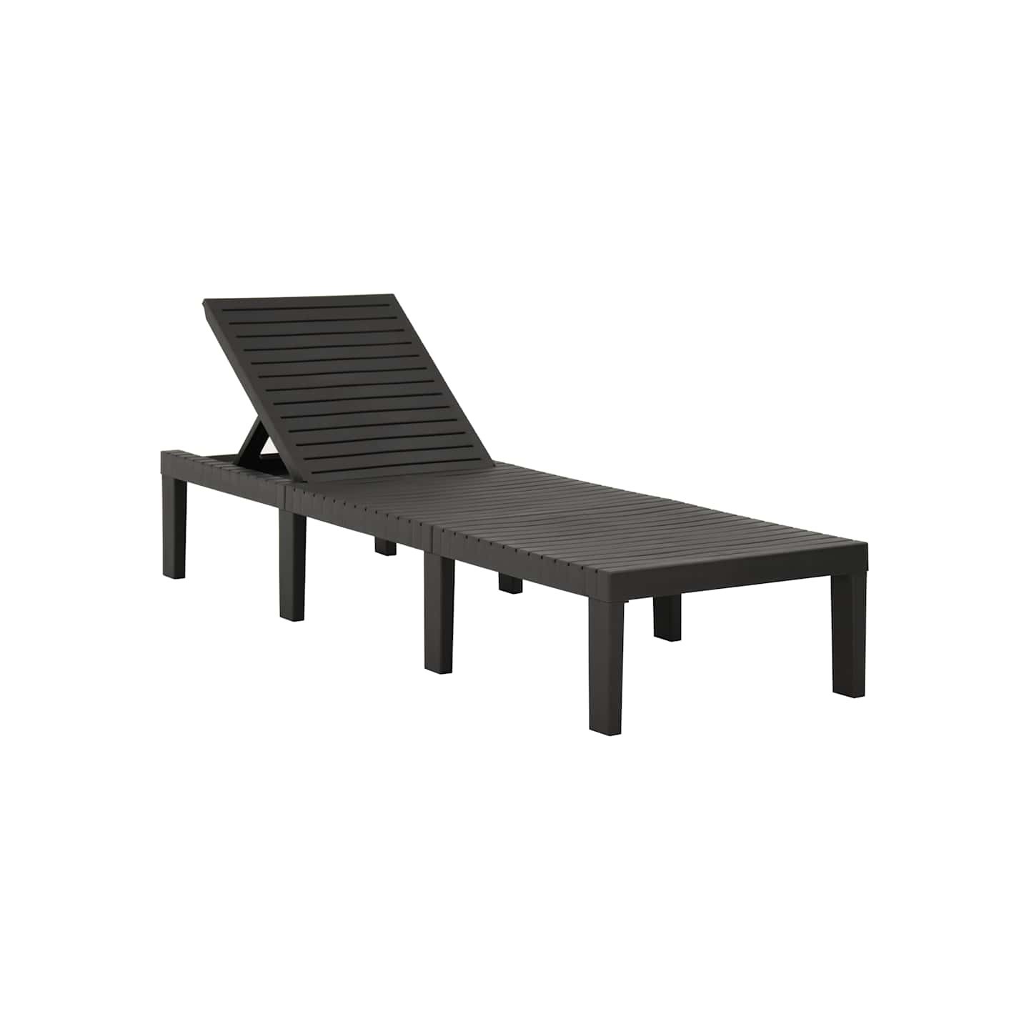 Chaise longue plastique anthracite