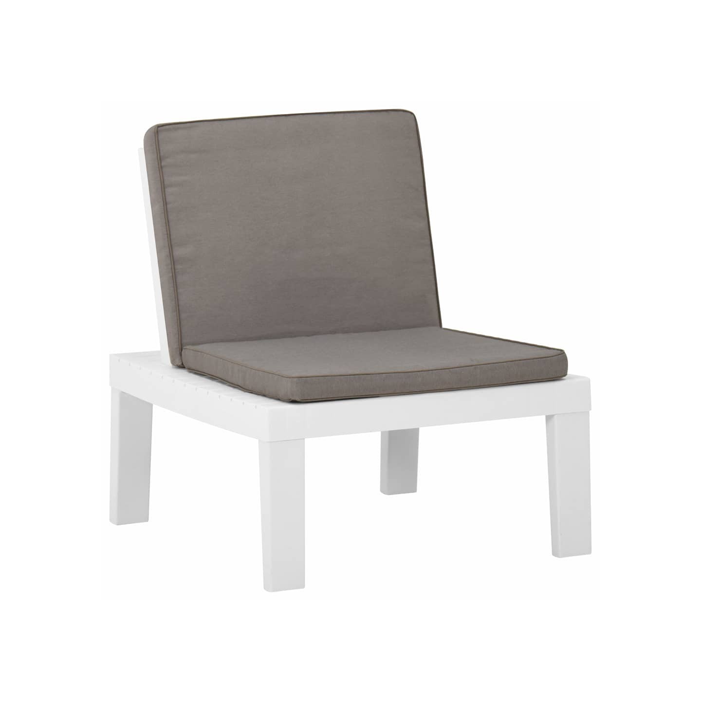 Chaise de salon de jardin avec coussin Plastique Blanc