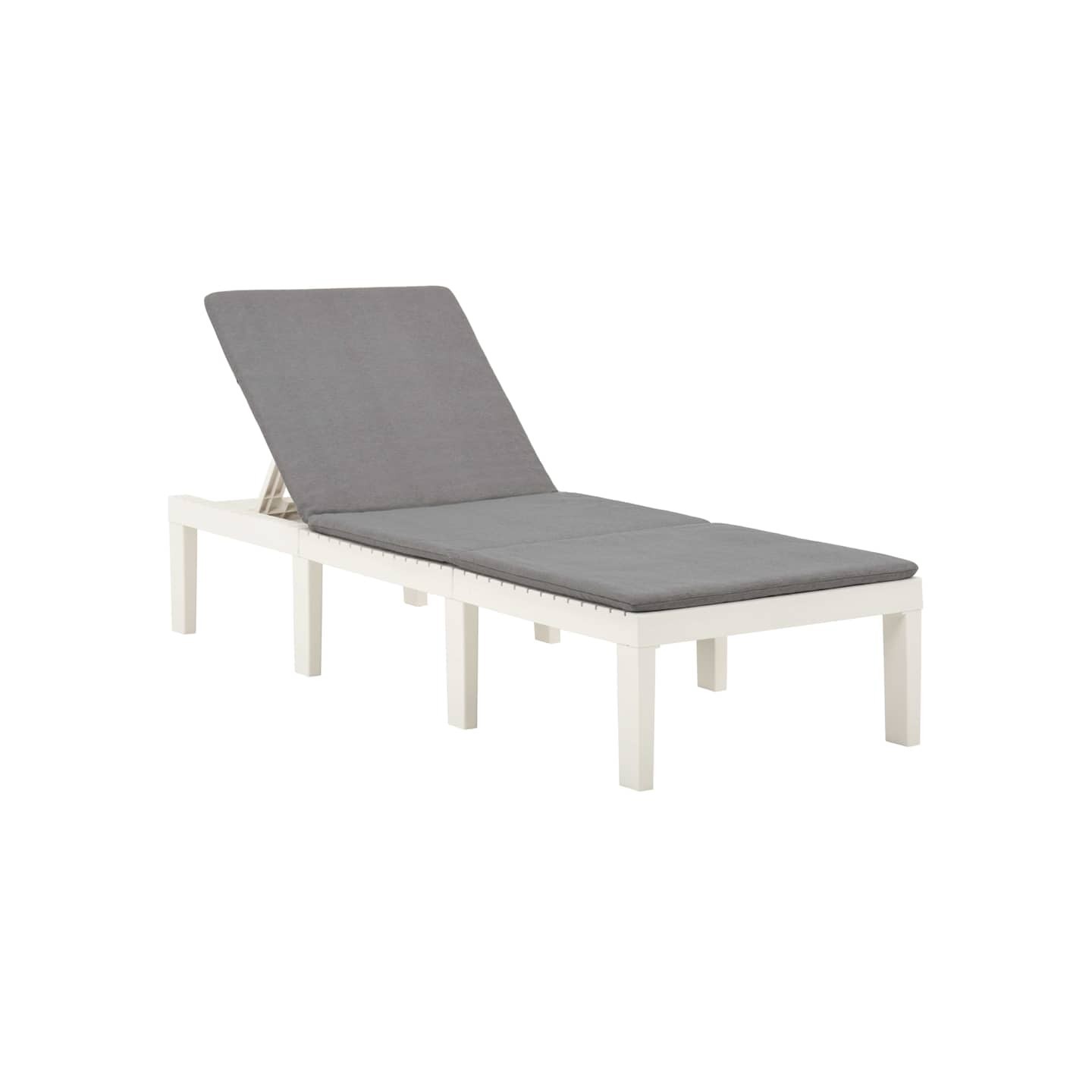 Chaise longue avec coussin Plastique Blanc
