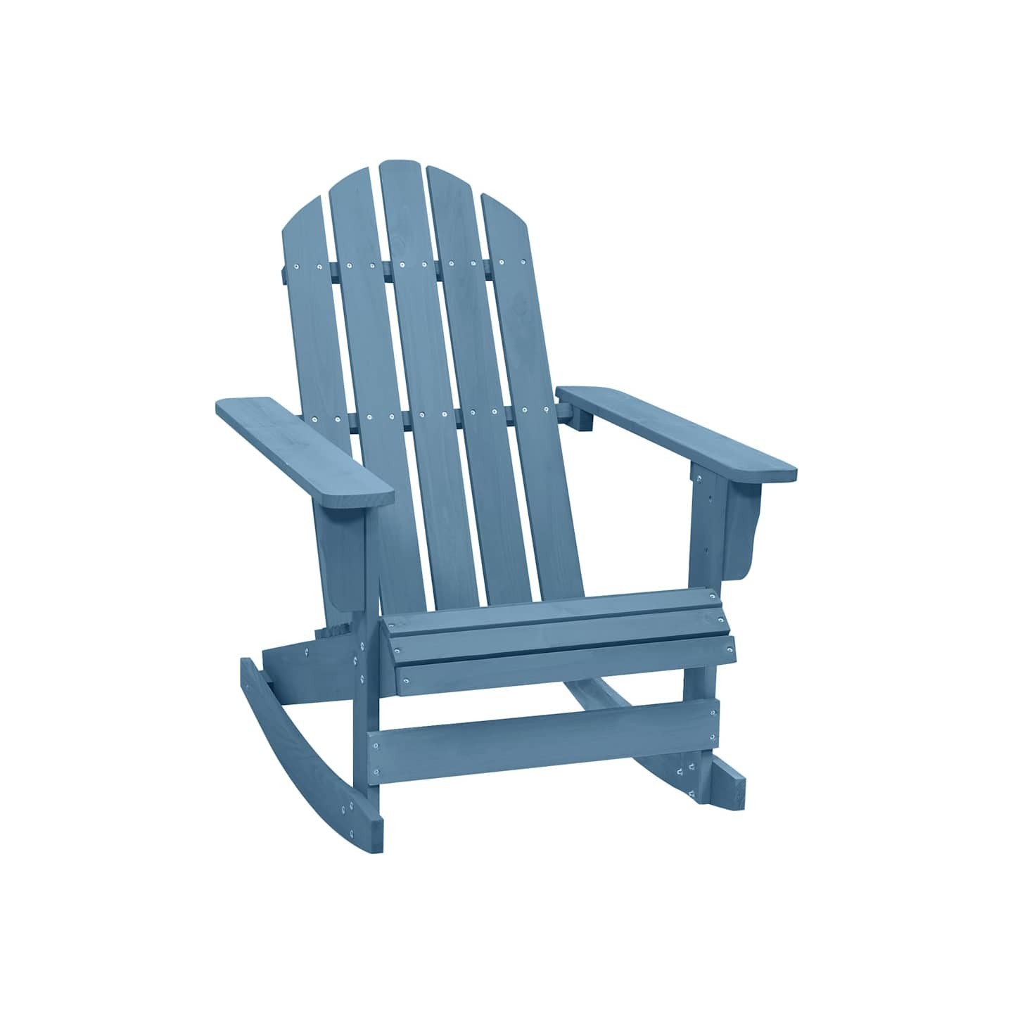 Chaise à bascule de jardin Adirondack bois de sapin massif bleu