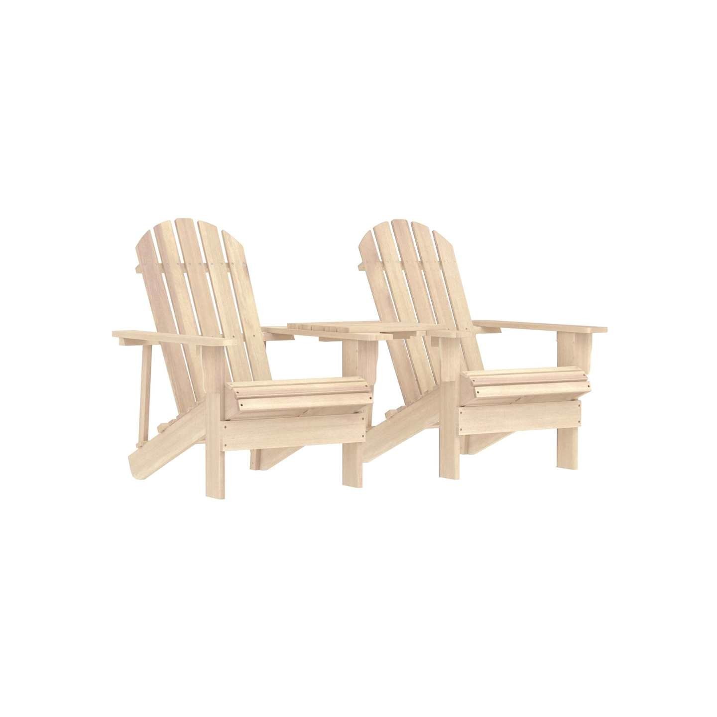 Chaises de jardin Adirondack avec table bois de sapin solide