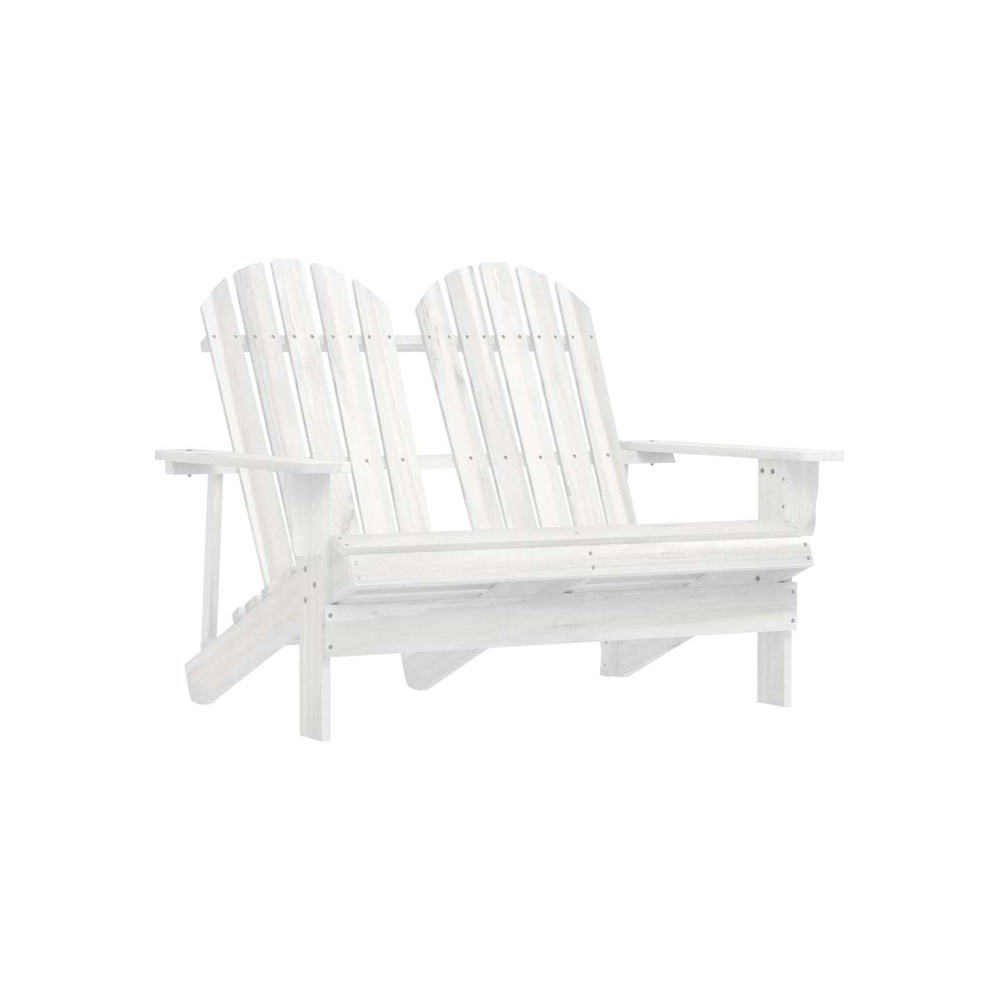 Chaise de jardin Adirondack 2 places bois de sapin massif blanc