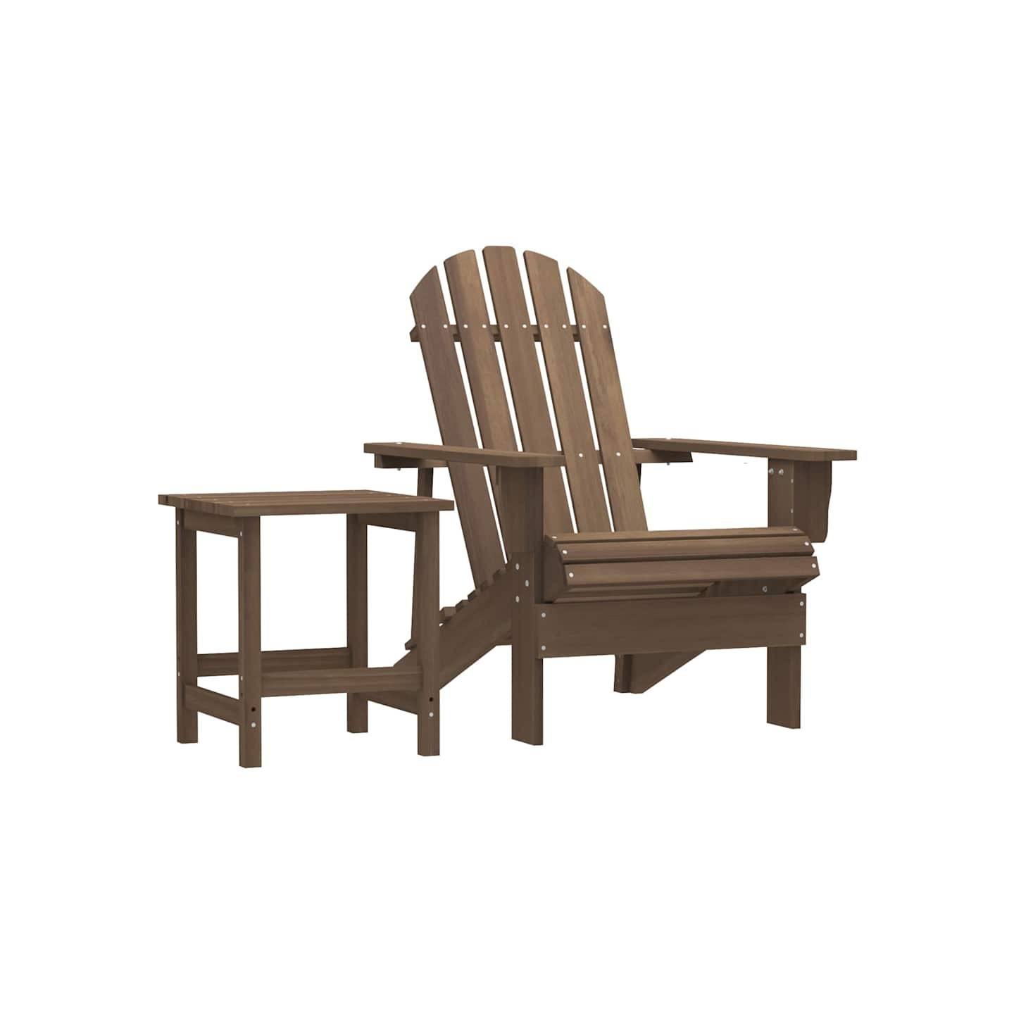 Chaise de jardin Adirondack avec table Bois de sapin Marron