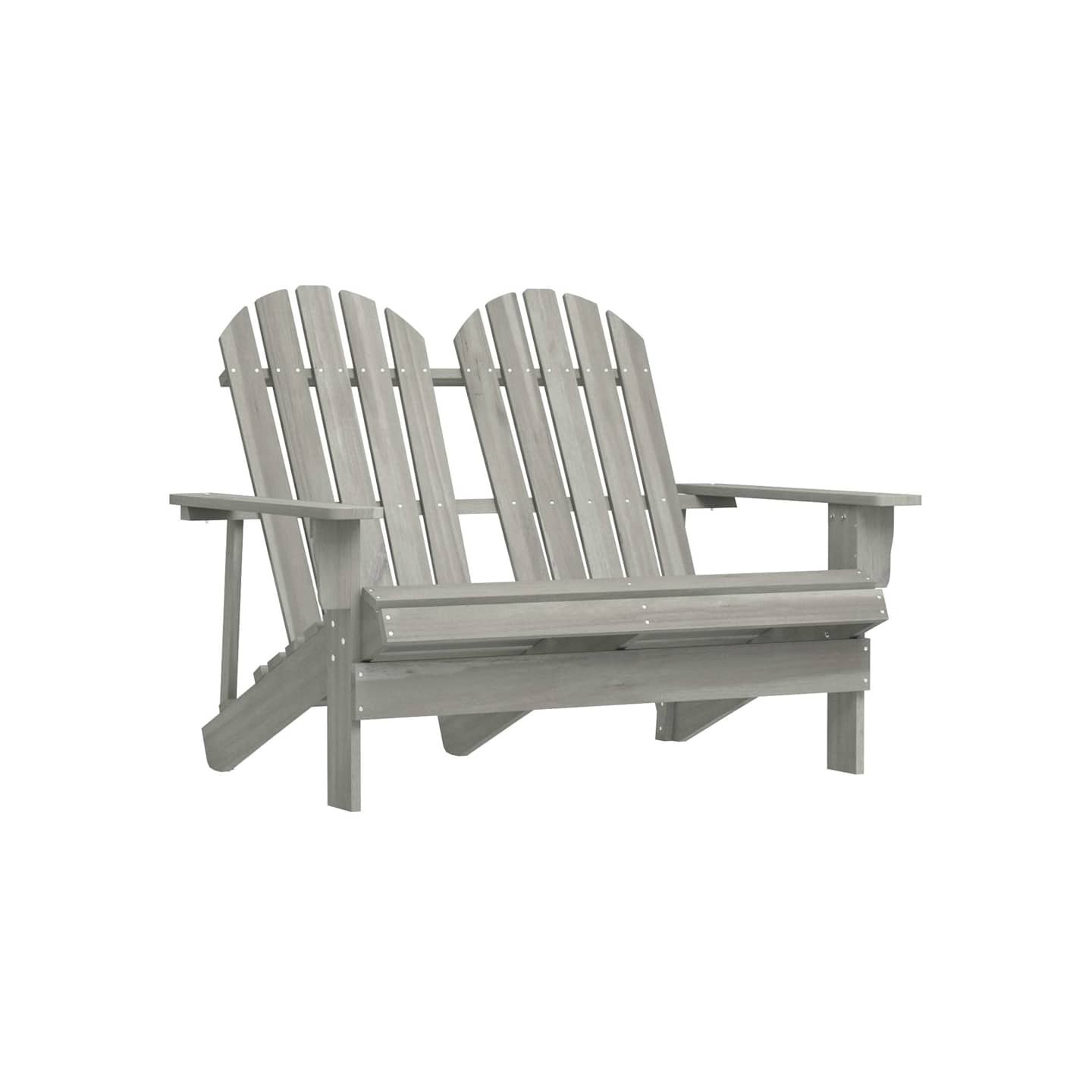 Chaise de jardin Adirondack 2 places bois de sapin massif gris
