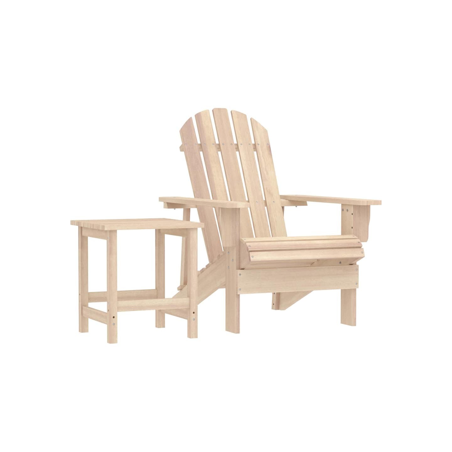 Chaise de jardin Adirondack avec table Bois de sapin massif