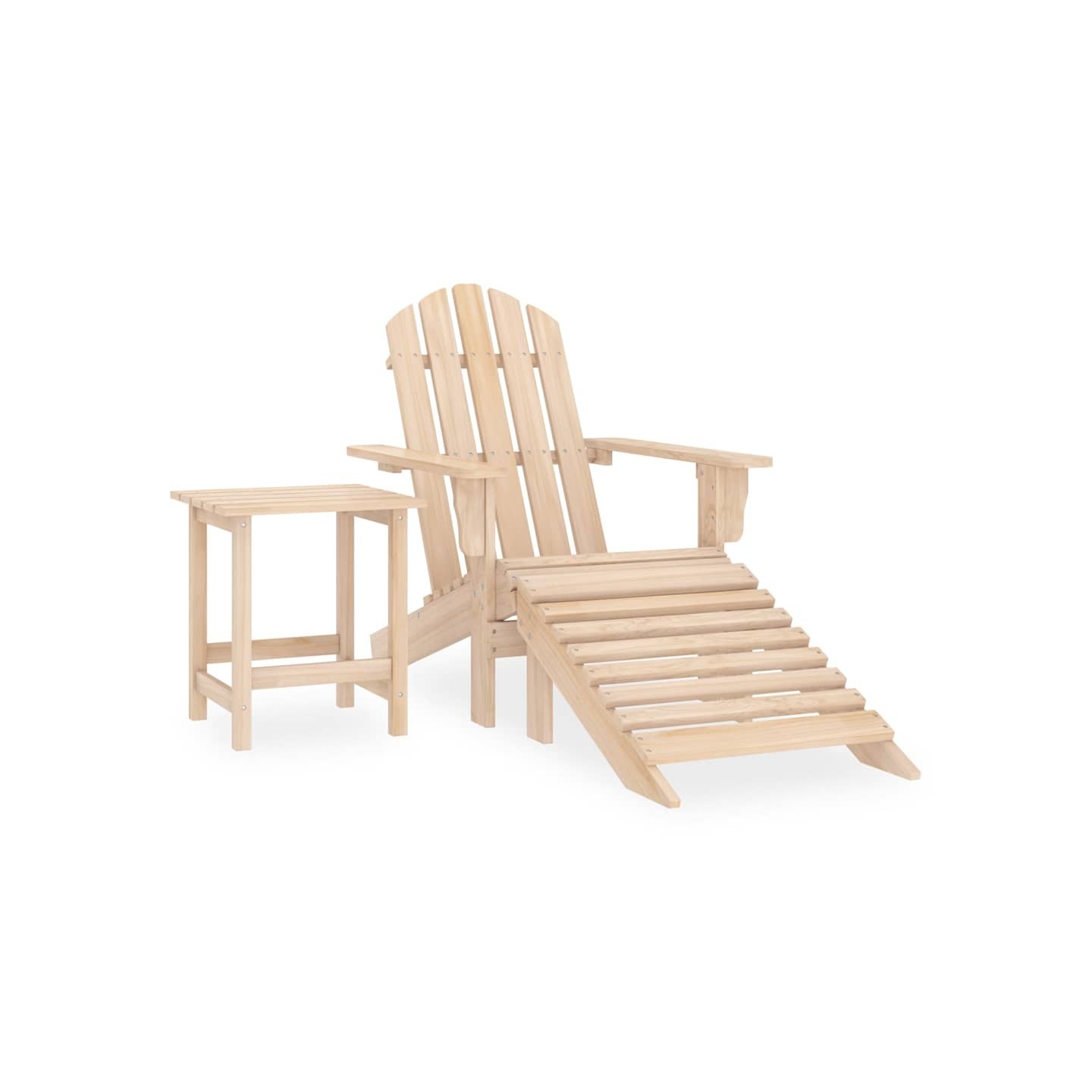Chaise de jardin Adirondack avec repose-pied et table Sapin