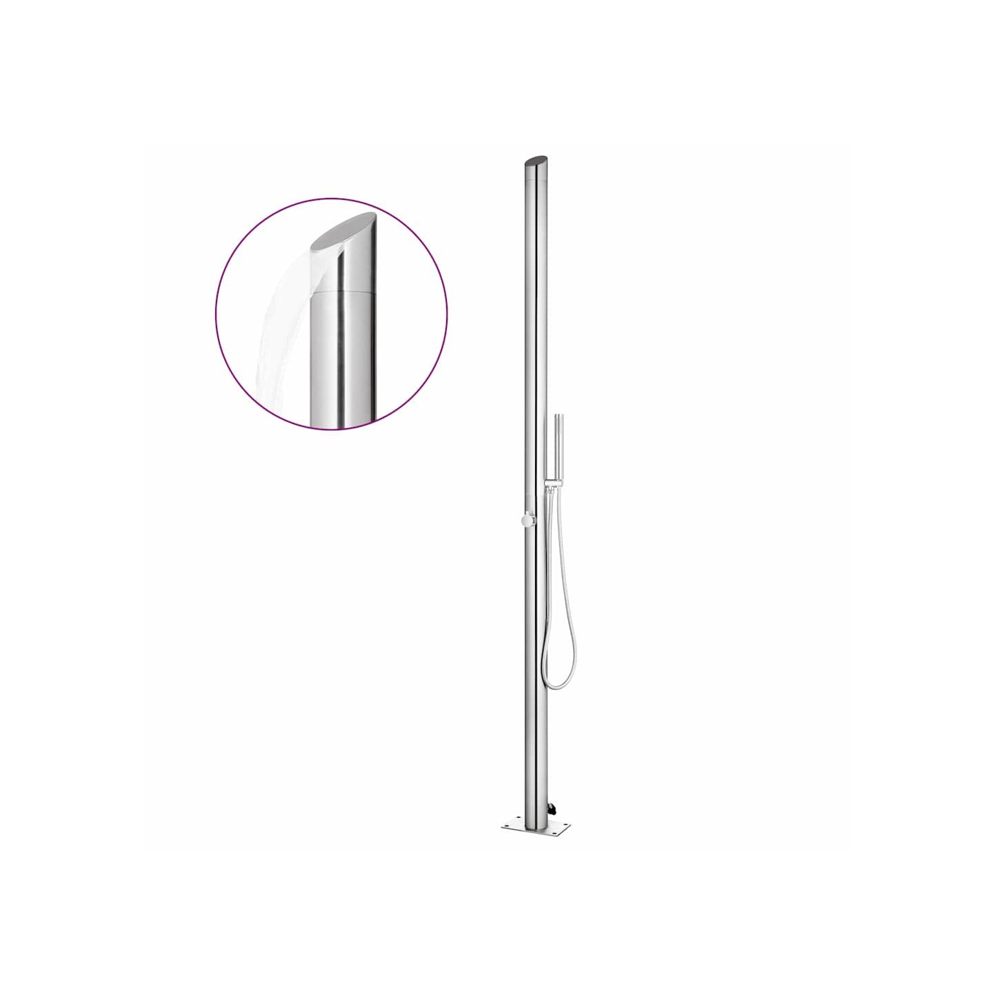 Douche de jardin 220 cm Acier inoxydable