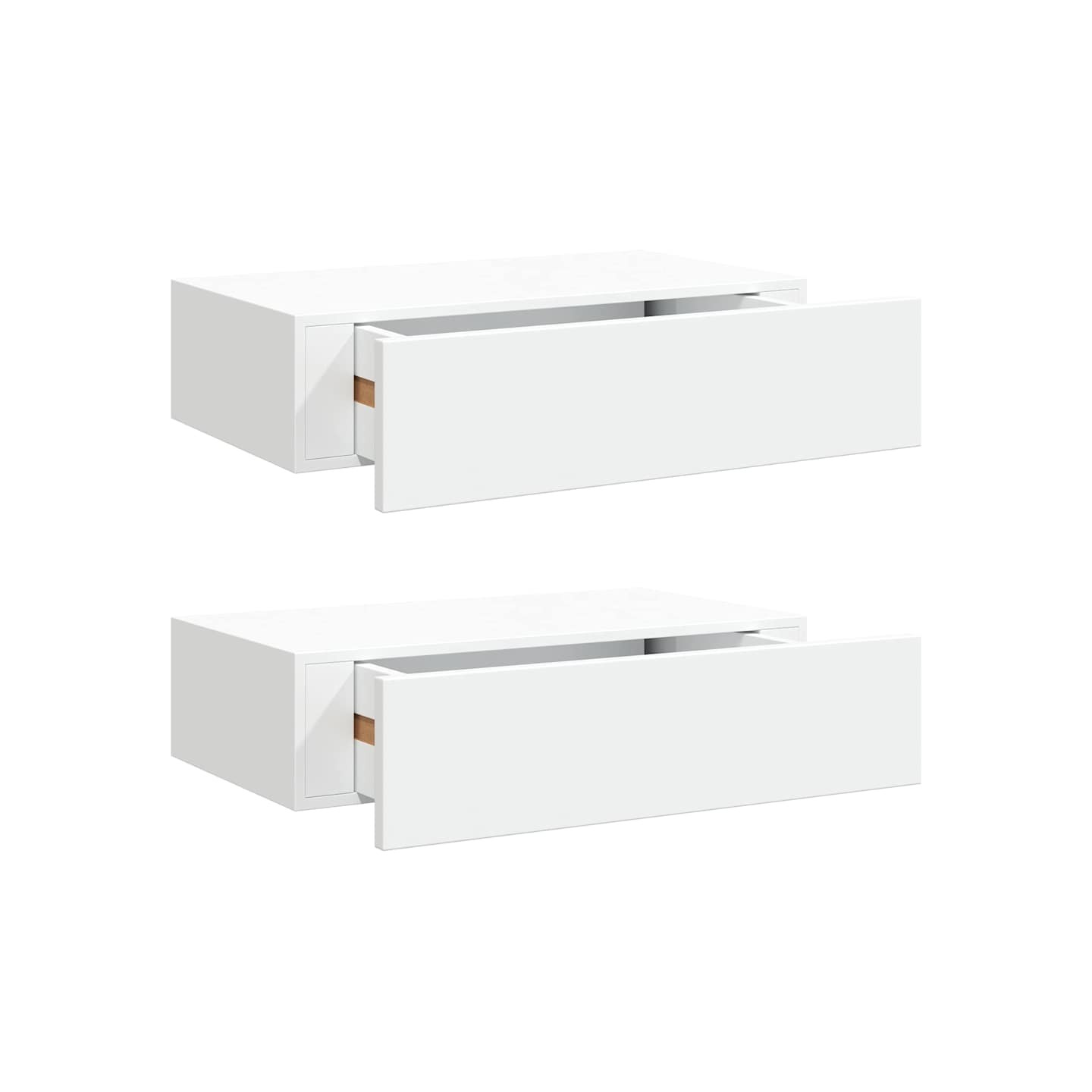 Étagères à tiroirs murales 2 pcs Blanc 40x23,5x10 cm MDF