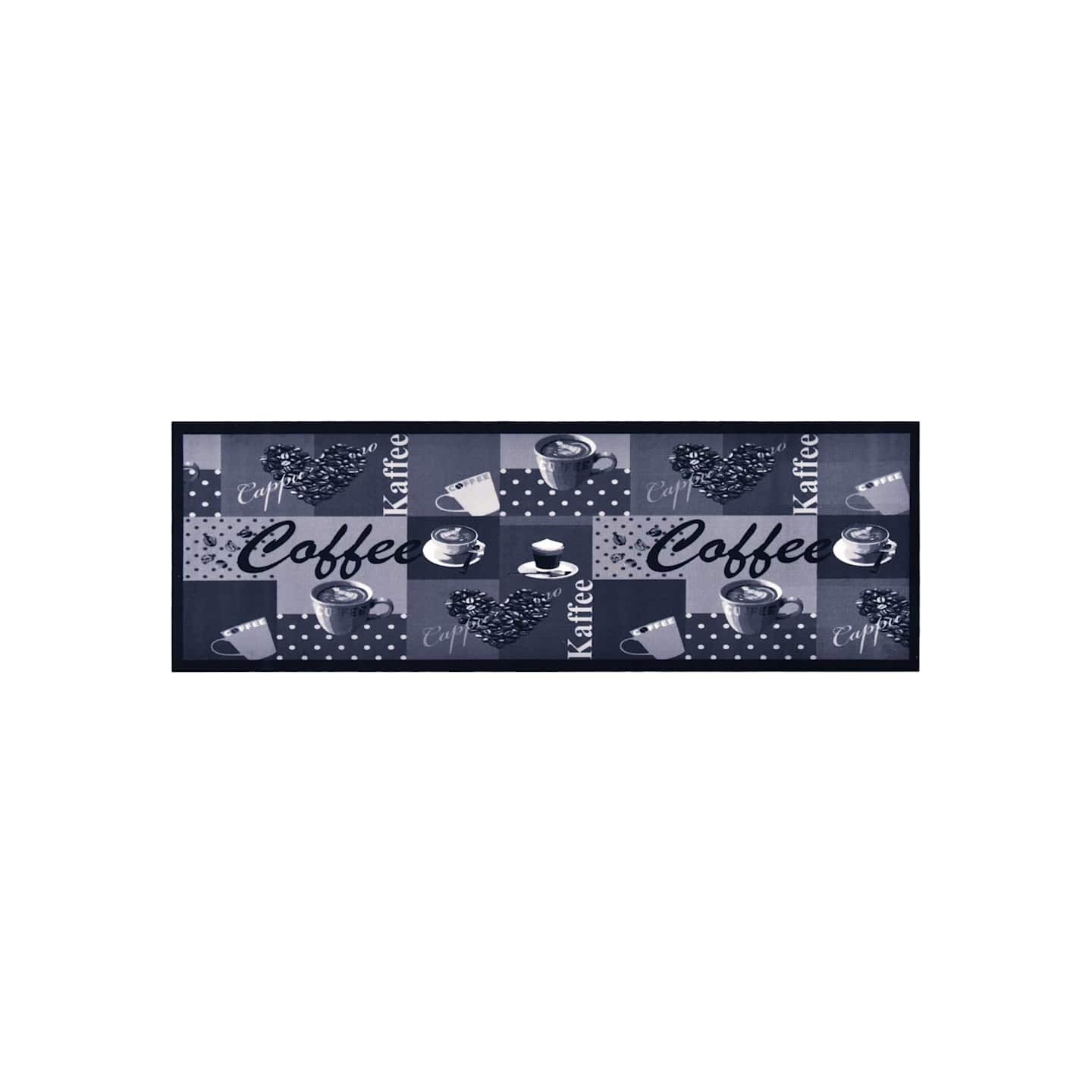 Tapis de cuisine lavable Bleu café 60x300 cm
