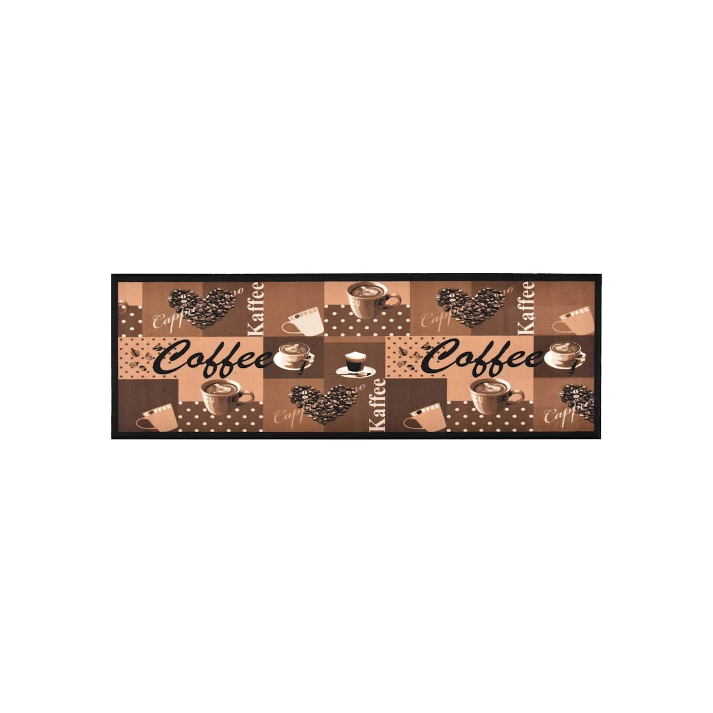Tapis de sol de cuisine lavable Marron café 45x150 cm