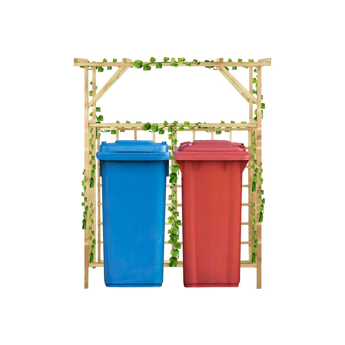 Pergola de jardin pour poubelles doubles Bois de pin imprégné