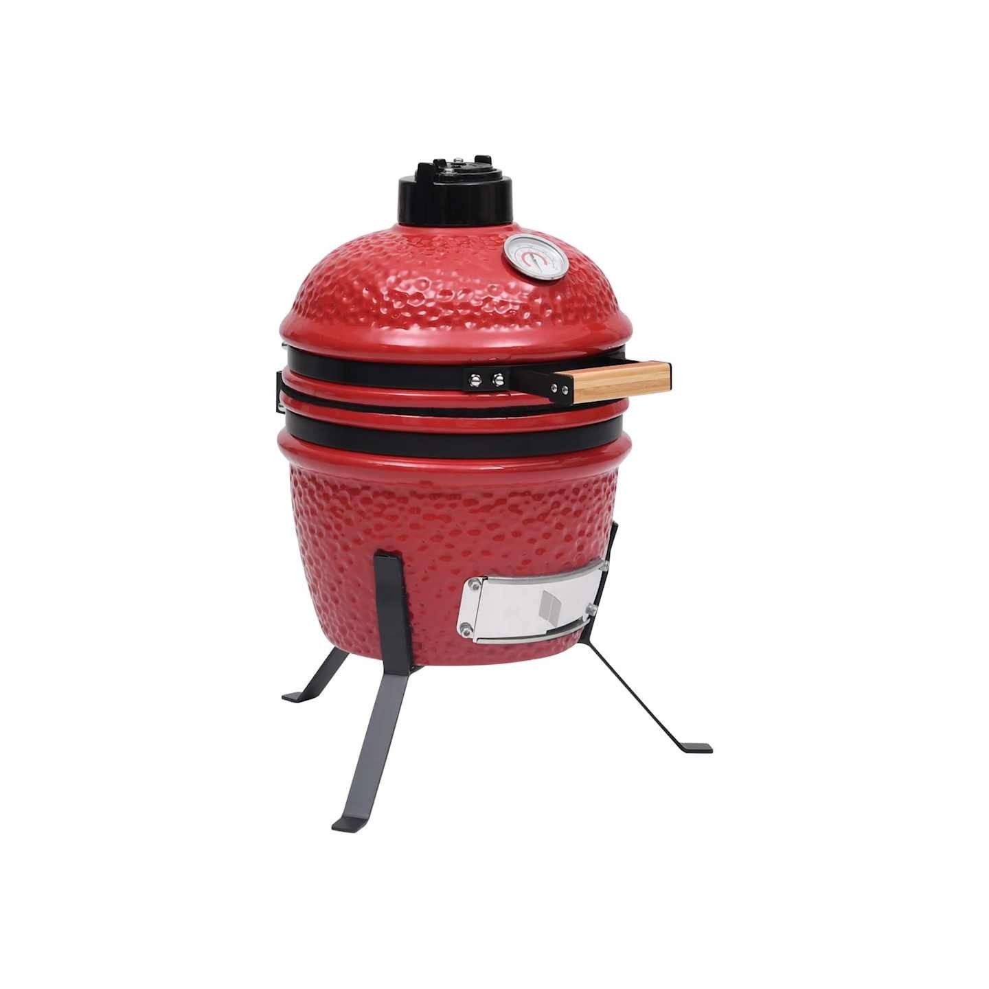Barbecue à fumoir Kamado 2-en-1 Céramique 56 cm Rouge