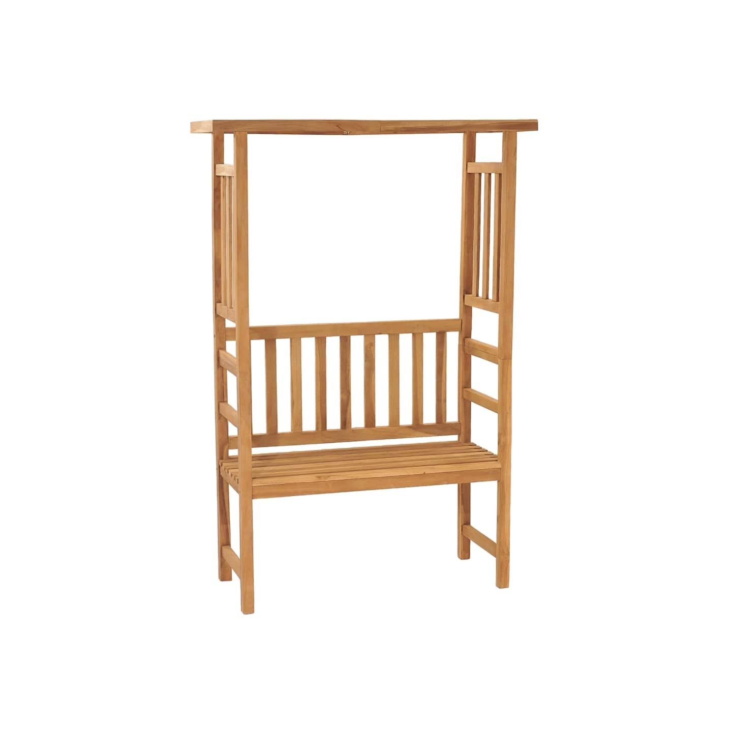 Banc de jardin avec pergola 115 cm bois de teck solide
