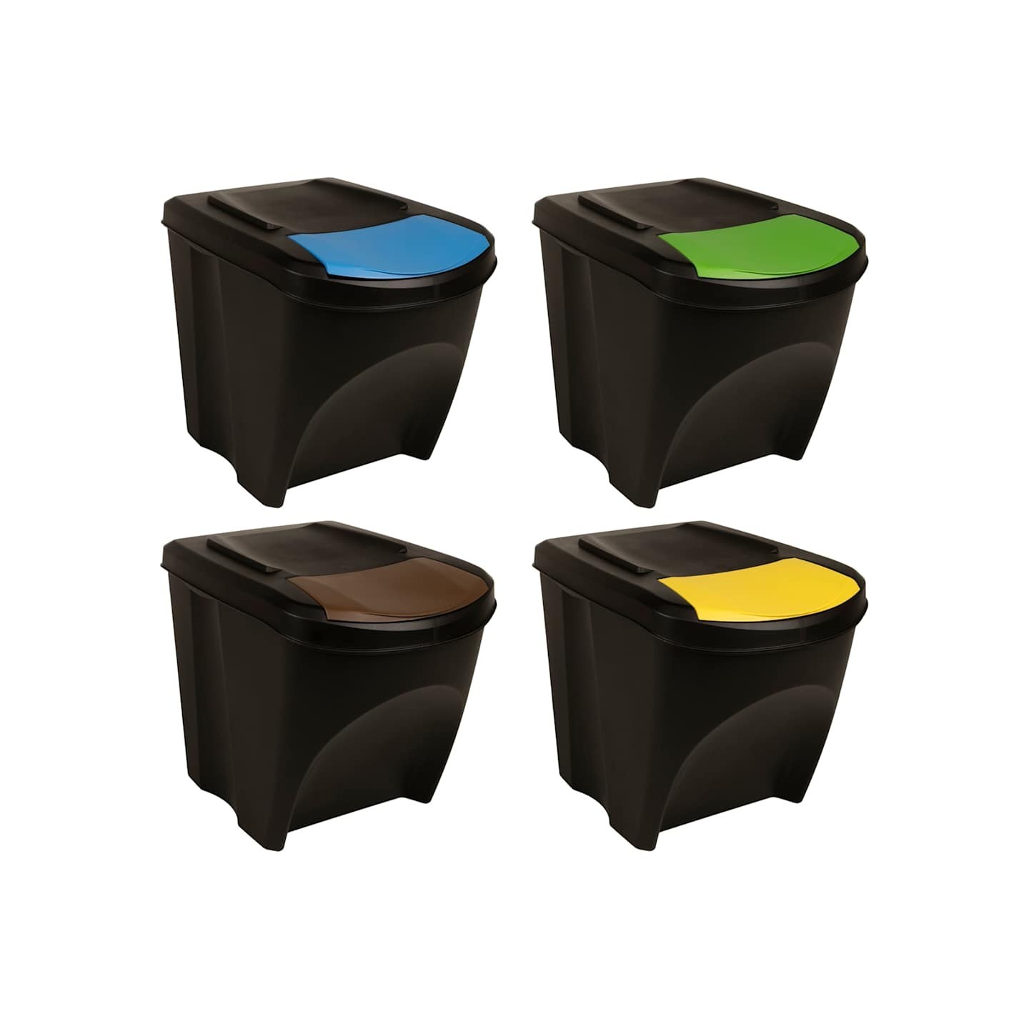 Poubelles empilables 4 pcs Anthracite 100 L