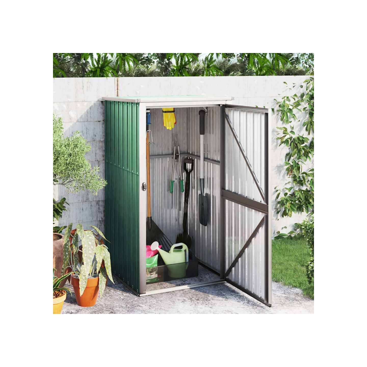 Abri à outils de jardin vert 88x89x161 cm Métal galvanisé
