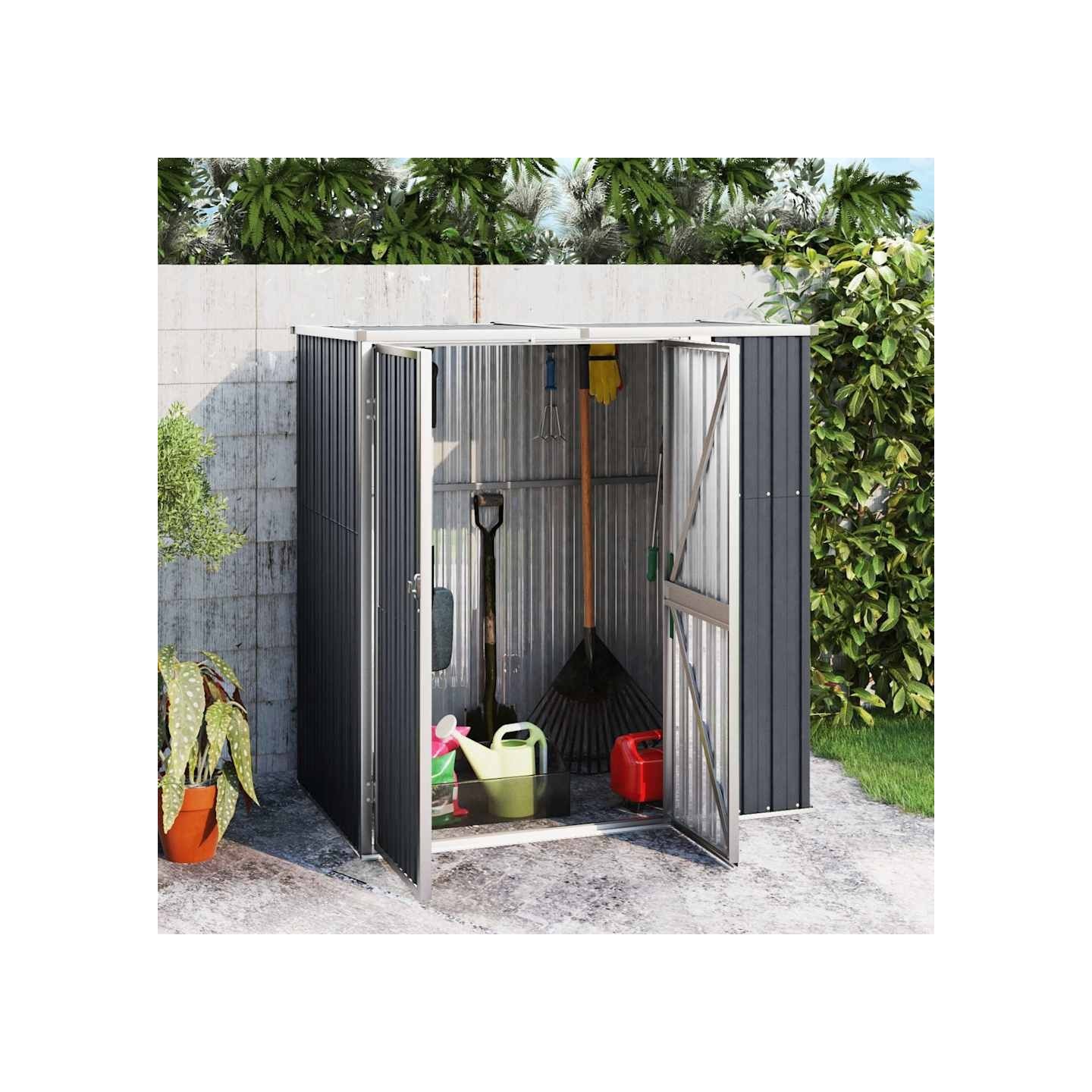 Abri à outils de jardin anthracite 161x89x161cm Métal galvanisé