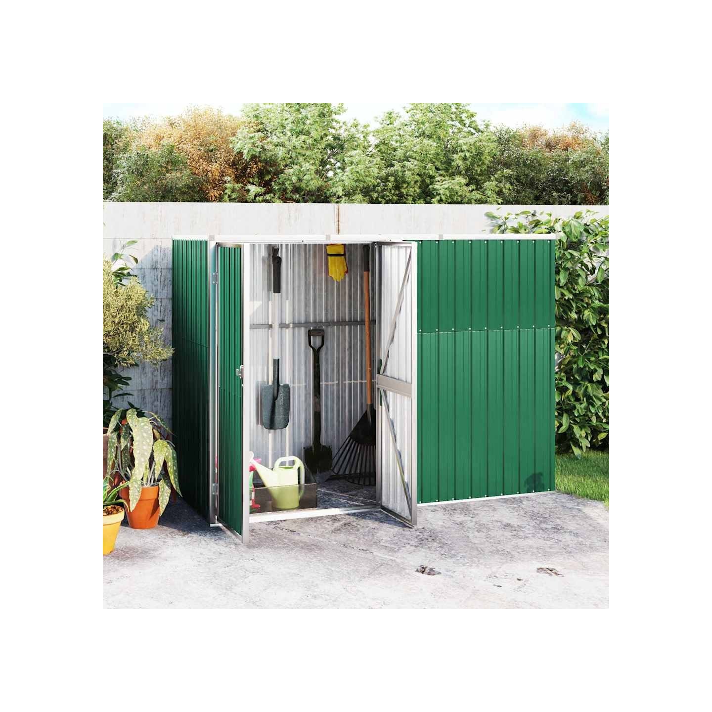 Abri à outils de jardin Vert 225x89x161 cm Acier galvanisé