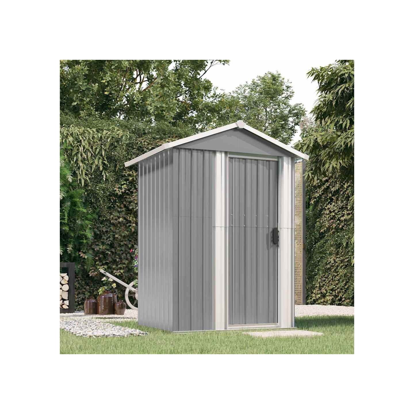Abri de jardin Gris 126x97,5x177 cm Métal galvanisé