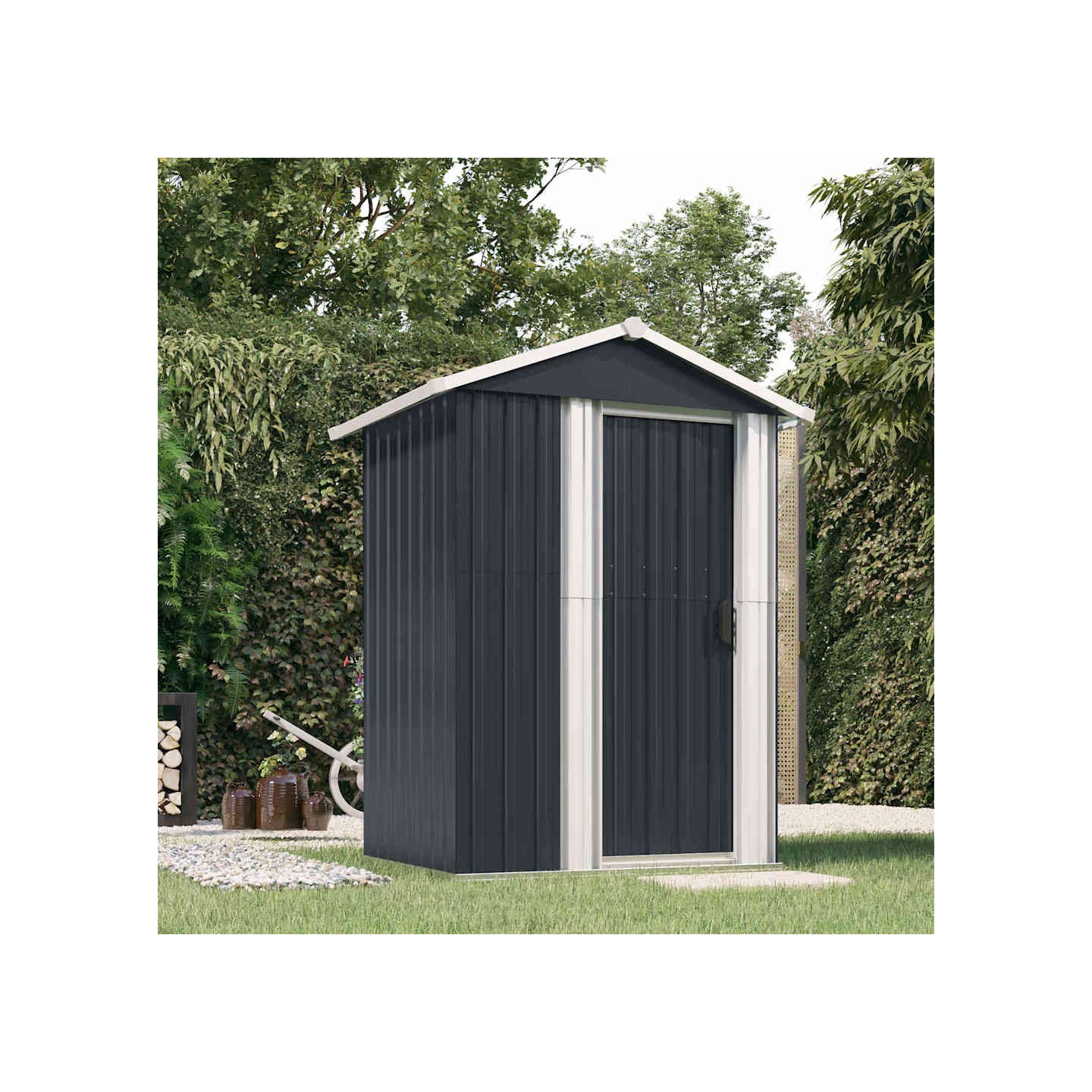 Abri de jardin Anthracite 126x97,5x177 cm Acier galvanisé