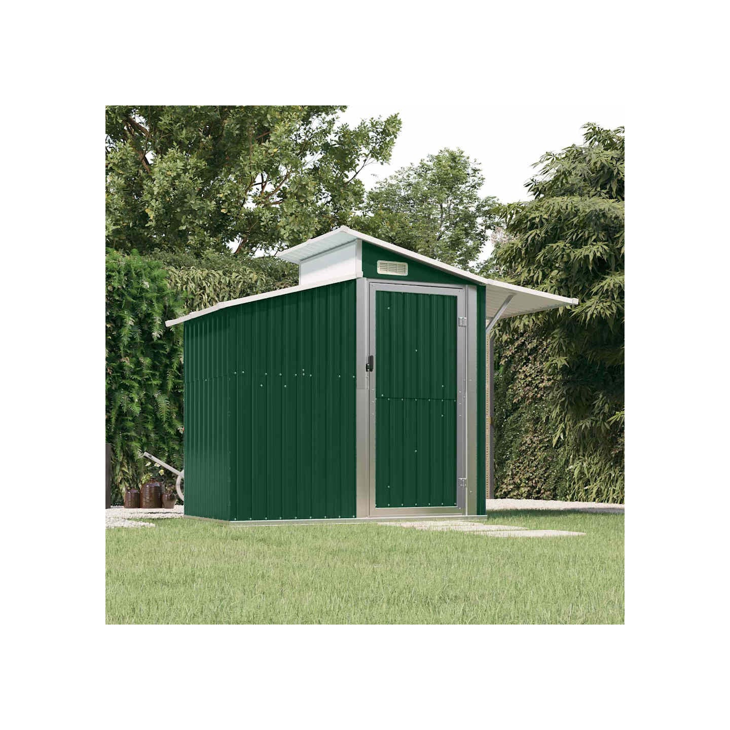 Abri de Jardin Vert 270x130x208,5 cm Métal Galvanisé