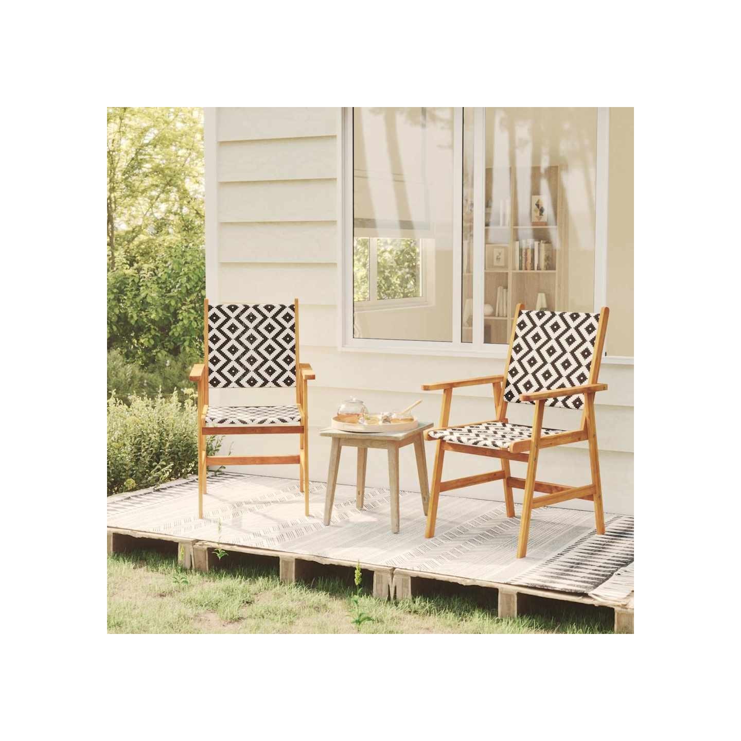 Chaises de jardin lot de 2 Bois d'acacia solide