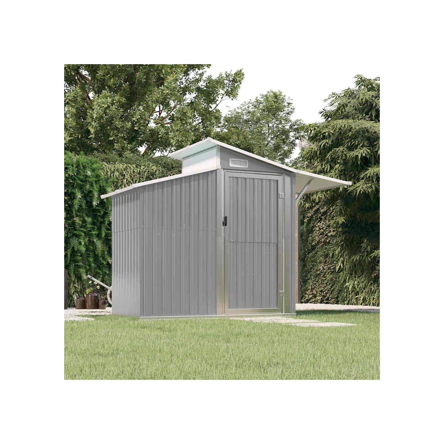 Abri de jardin Gris 270x130x208,5 cm Métal galvanisé