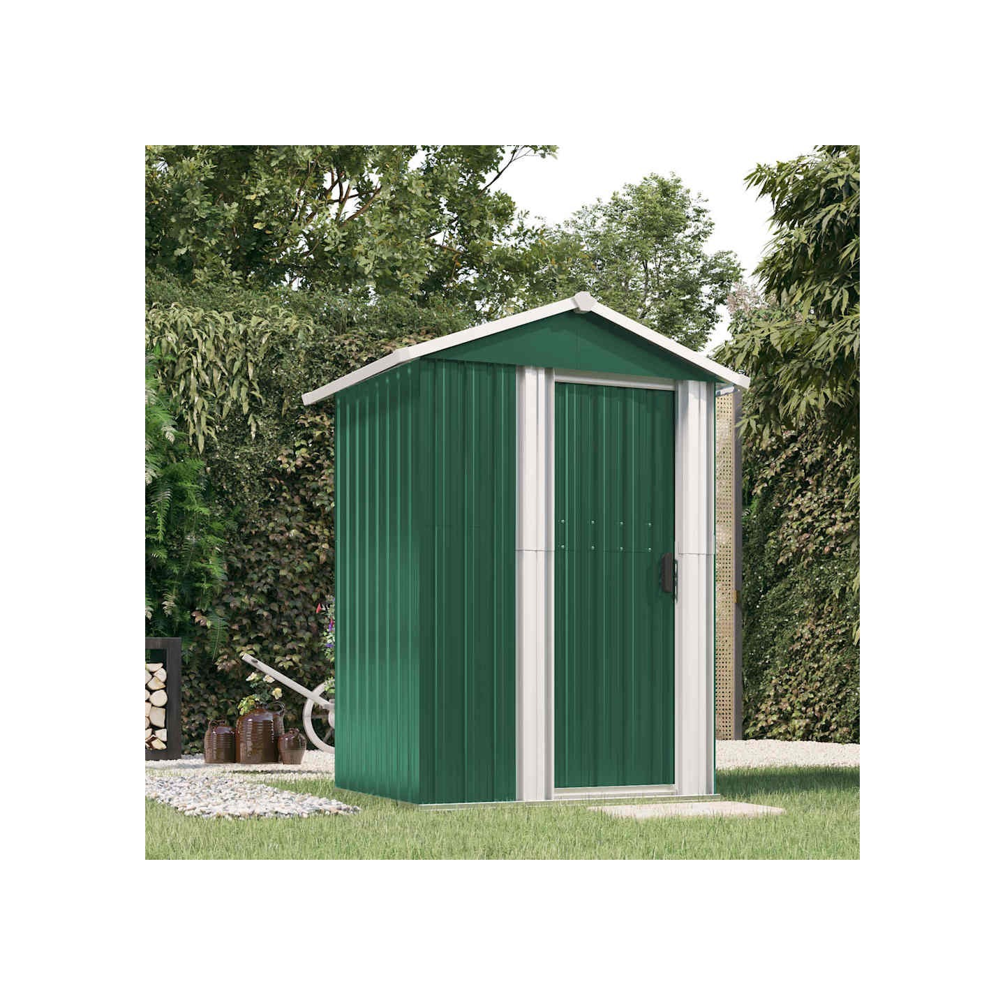 Abri de jardin Vert 126x97,5x177 cm Acier galvanisé