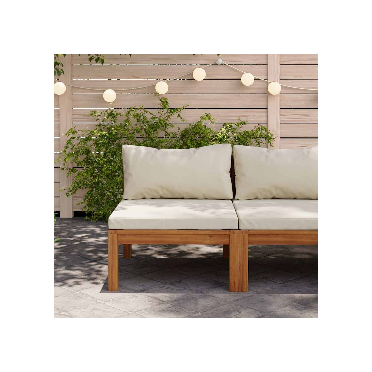 Canapé de milieu sectionnel avec coussin blanc crème Acacia