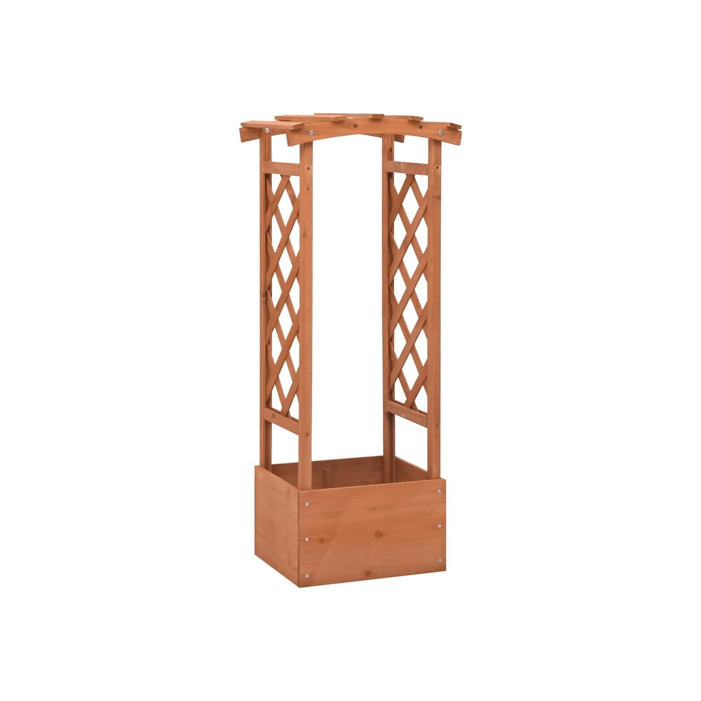 Jardinière à treillis avec arche 49x39x117 cm Bois de sapin