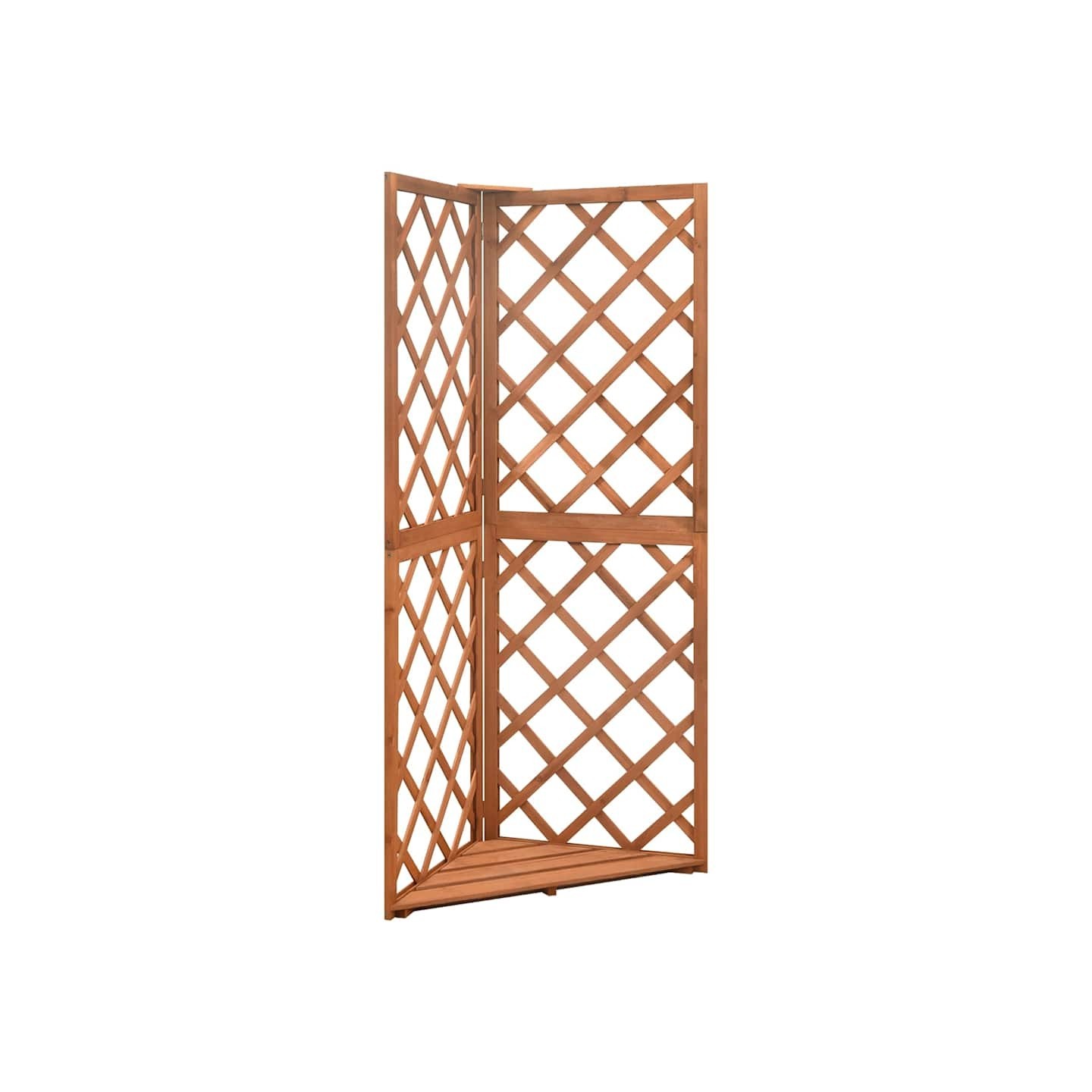 Treillis d'angle 50x50x145 cm Bois de sapin massif