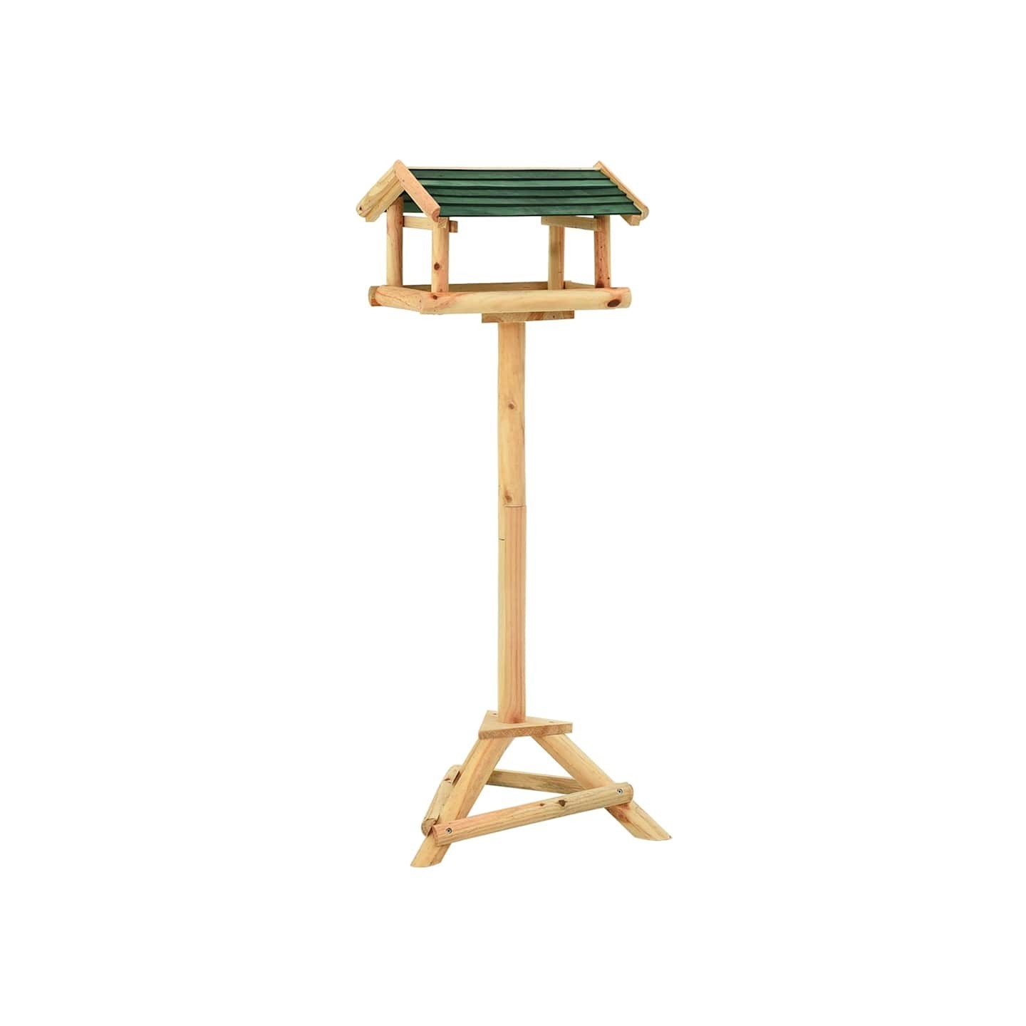 Mangeoire à oiseaux et support 37x28x100cm Bois de sapin massif