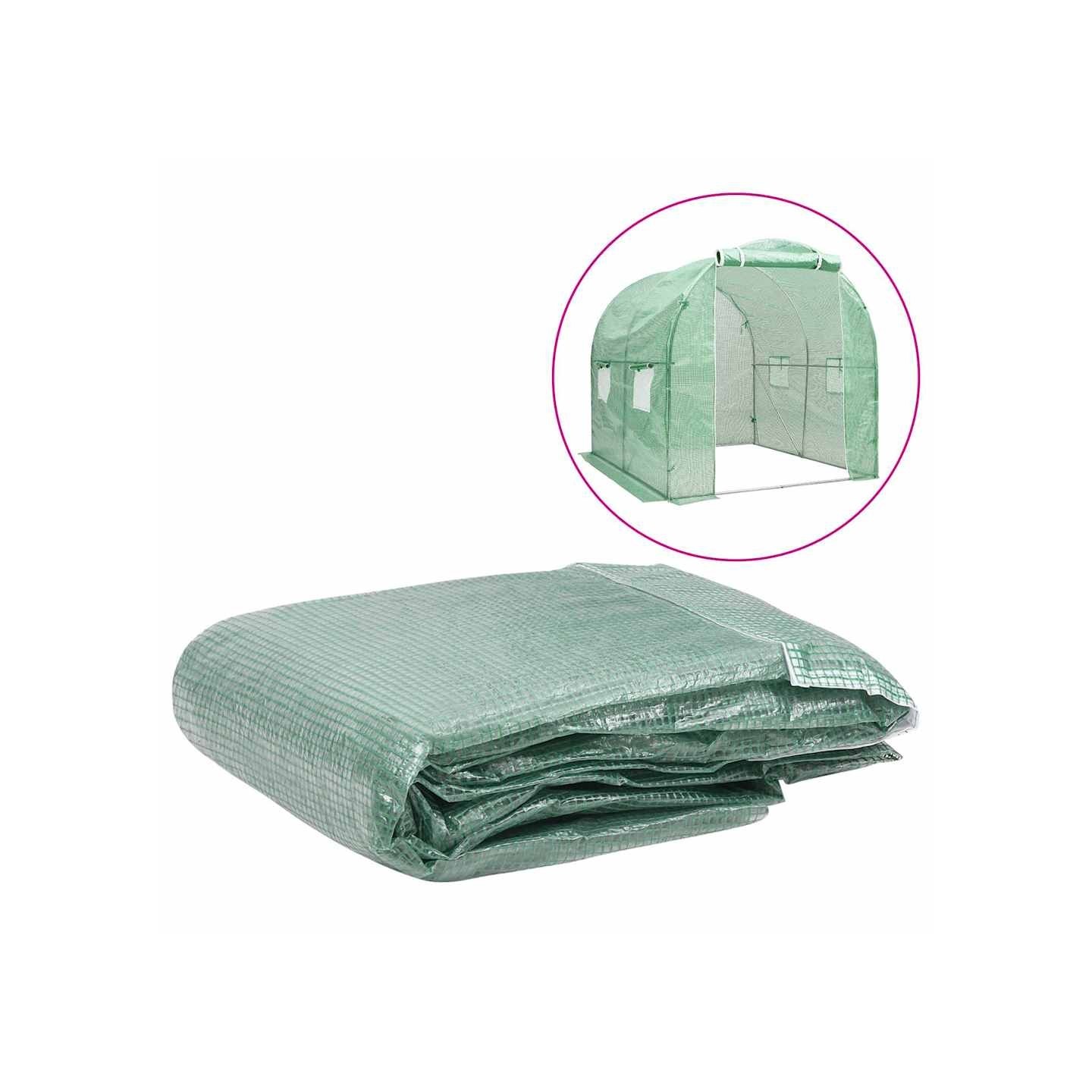 Couverture de remplacement de serre (4 m²) 200x200x200 cm Vert