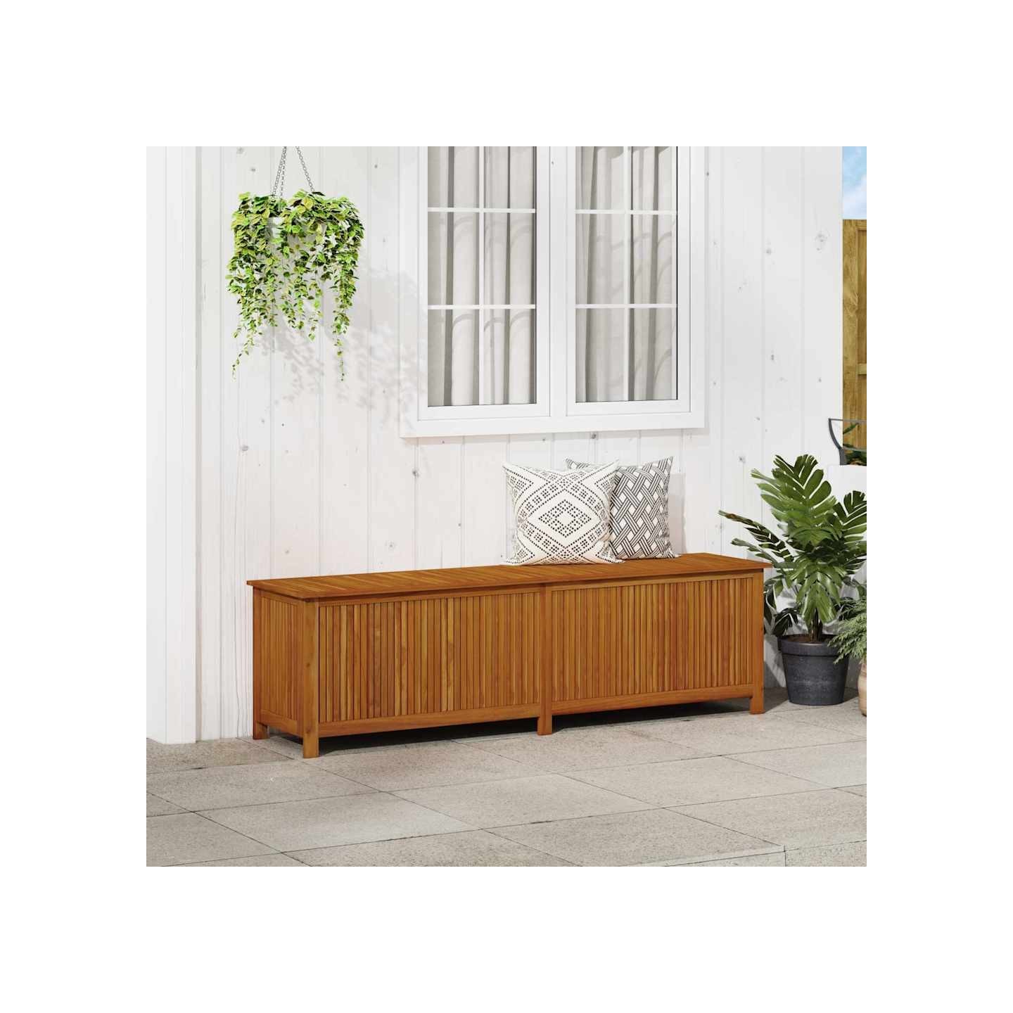 Boîte de rangement de jardin 200x50x58 cm Bois d'acacia solide