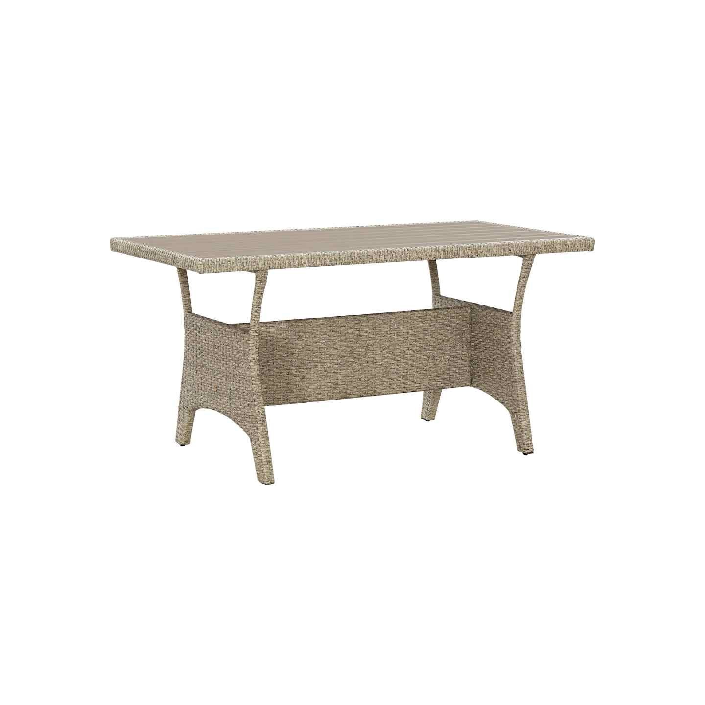 Table de jardin Gris 120x70x66 cm Résine tressée