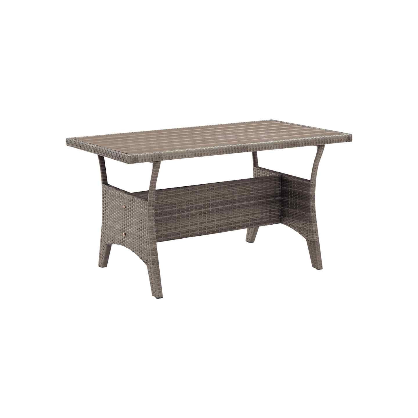 Table de jardin Gris 120x70x66 cm Résine tressée